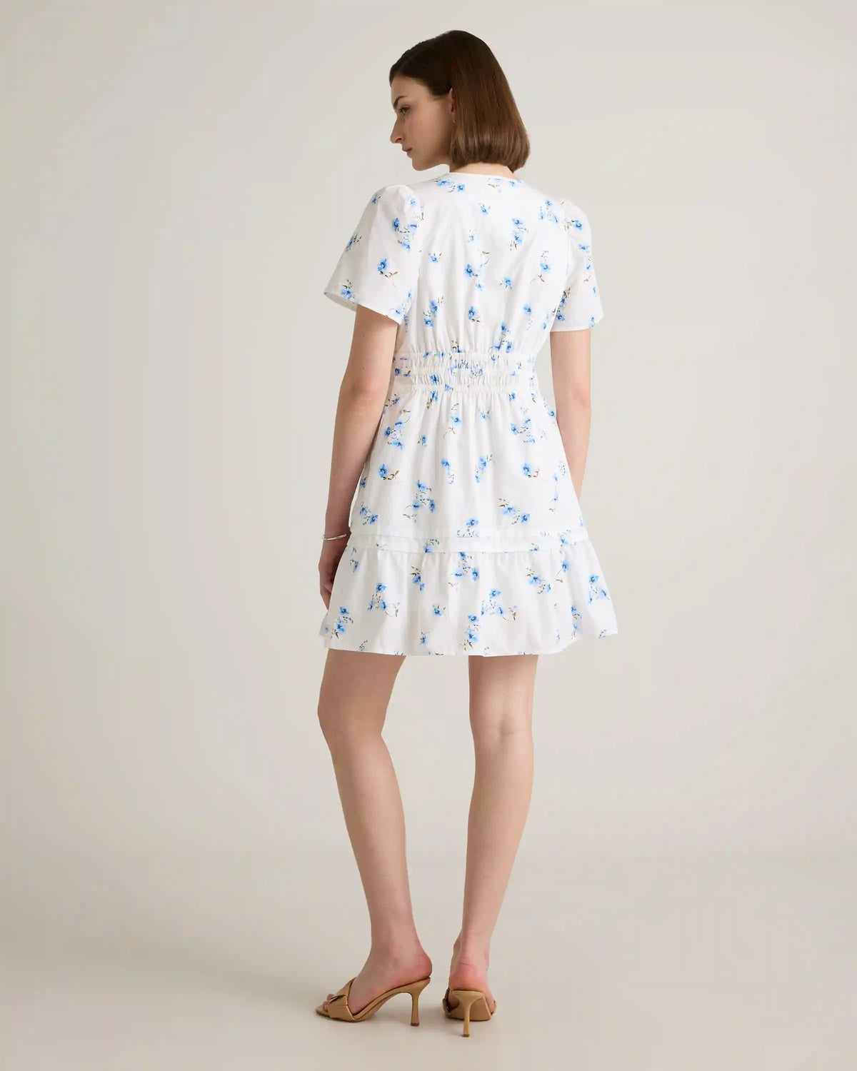 100% Organic Cotton Poplin Tiered Mini Dress