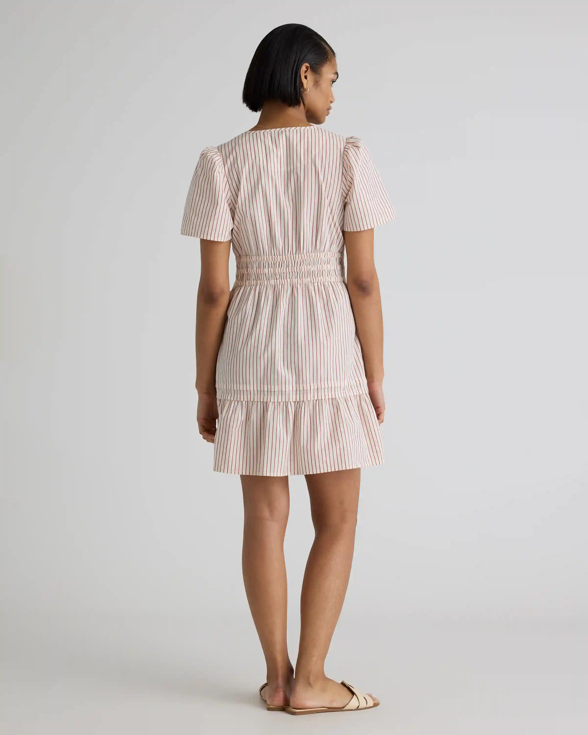 100% Organic Cotton Poplin Tiered Mini Dress