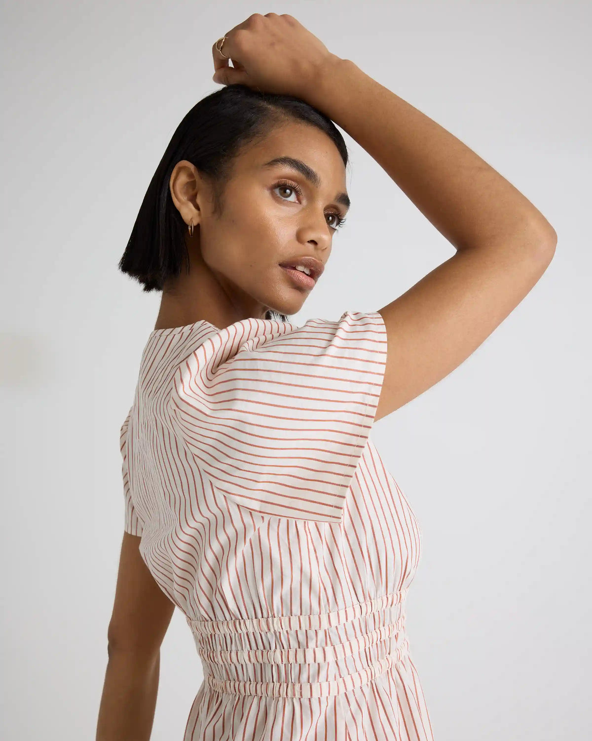 100% Organic Cotton Poplin Tiered Mini Dress