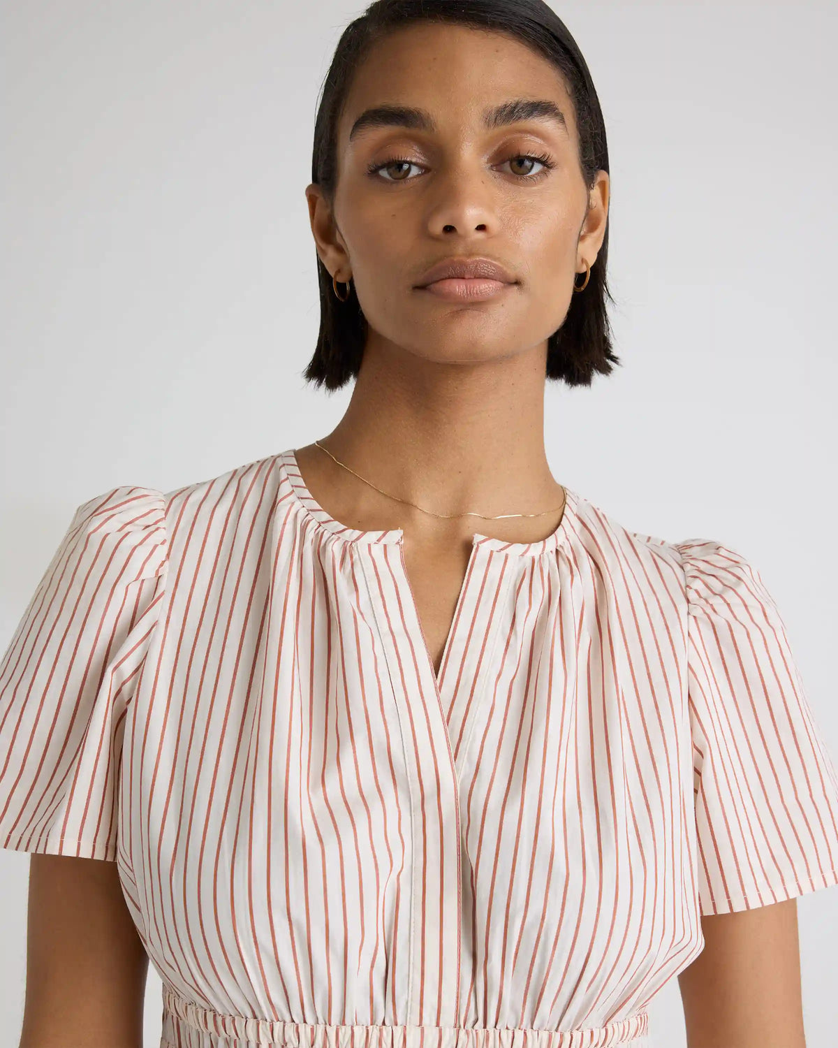 100% Organic Cotton Poplin Tiered Mini Dress