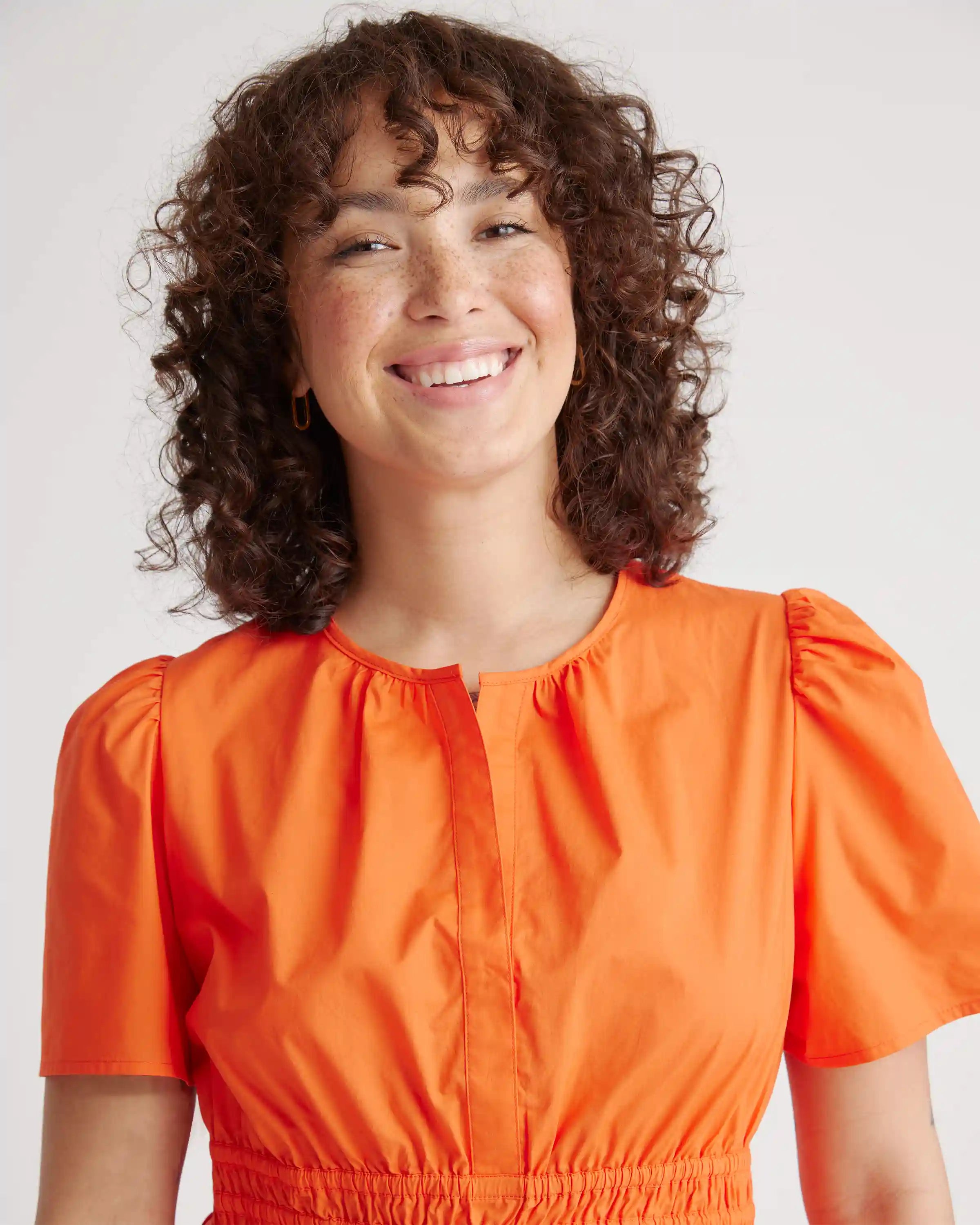 100% Organic Cotton Poplin Tiered Mini Dress
