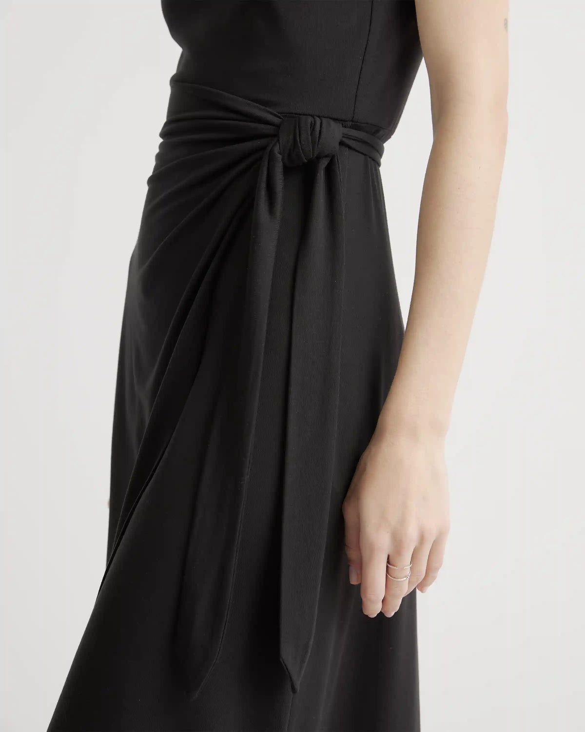 Tencel Jersey Side Tie Midi Dress