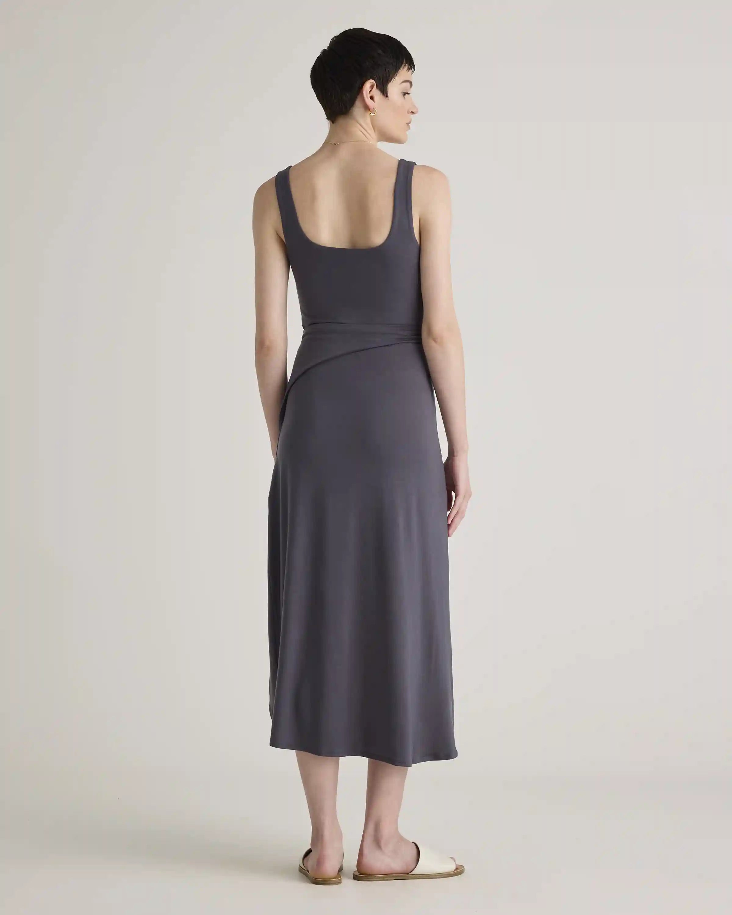Tencel Jersey Side Tie Midi Dress