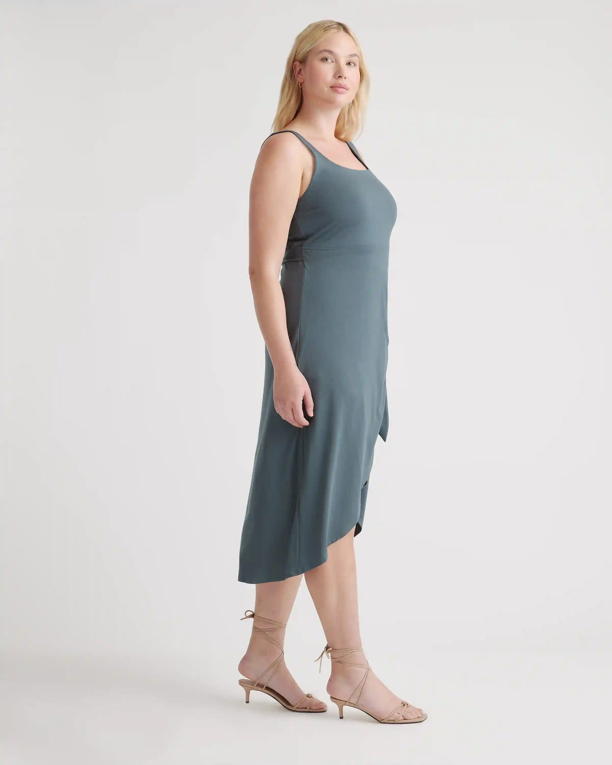 Tencel Jersey Side Tie Midi Dress