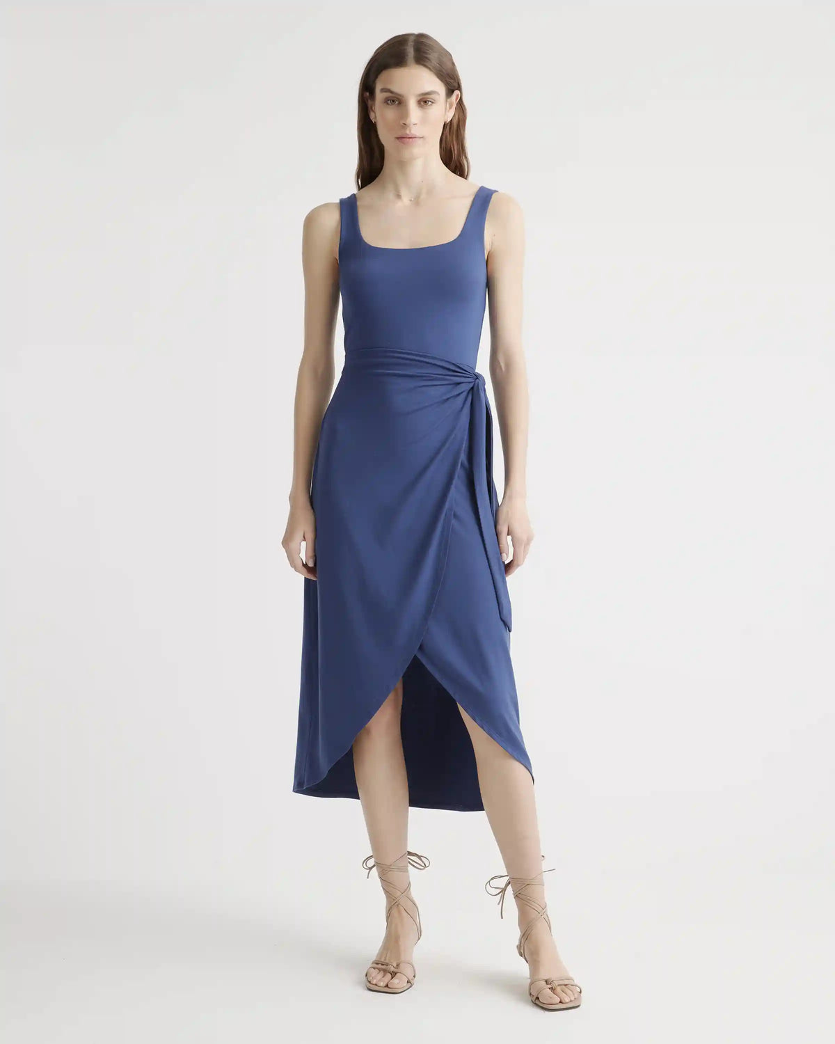 Tencel Jersey Side Tie Midi Dress