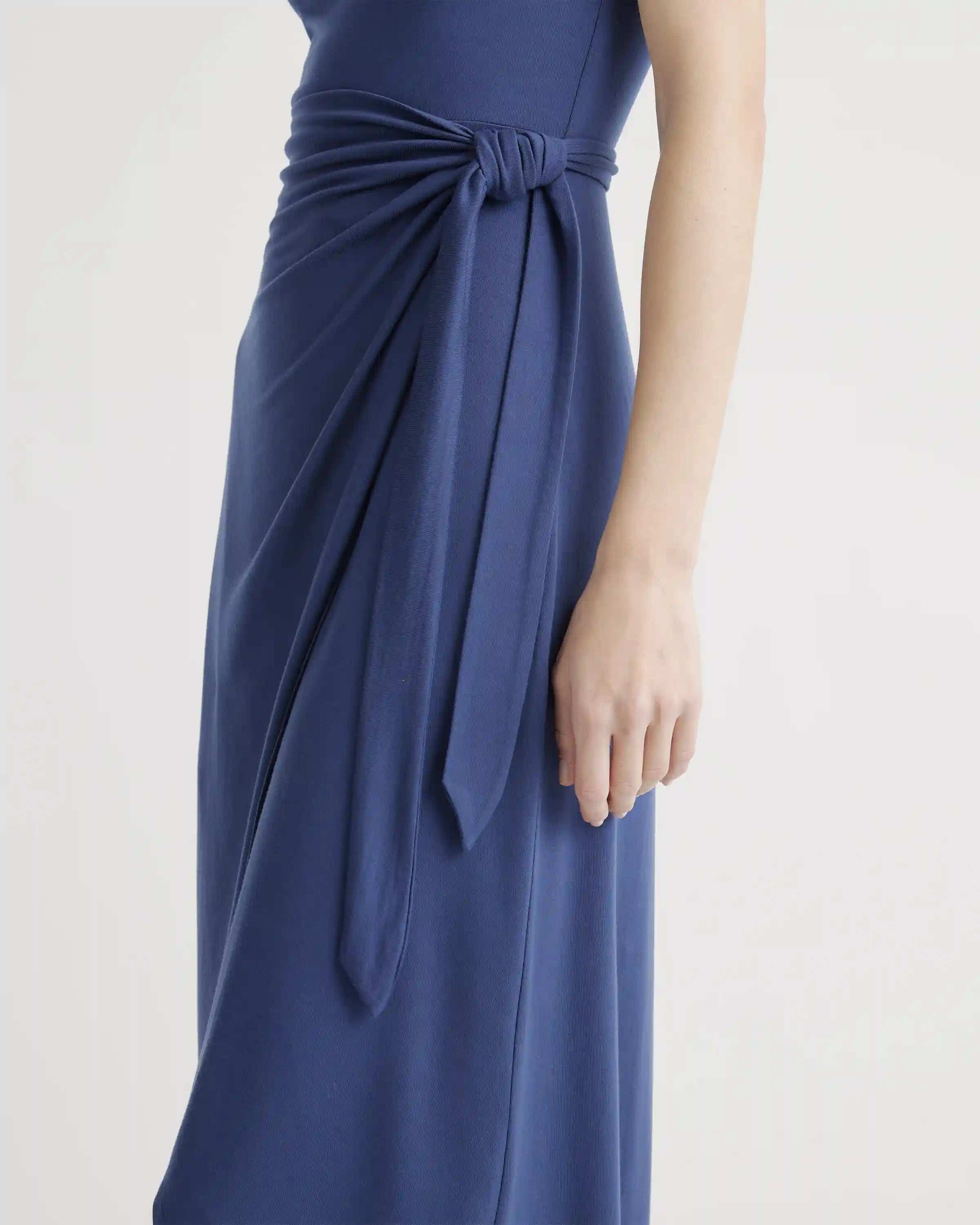 Tencel Jersey Side Tie Midi Dress