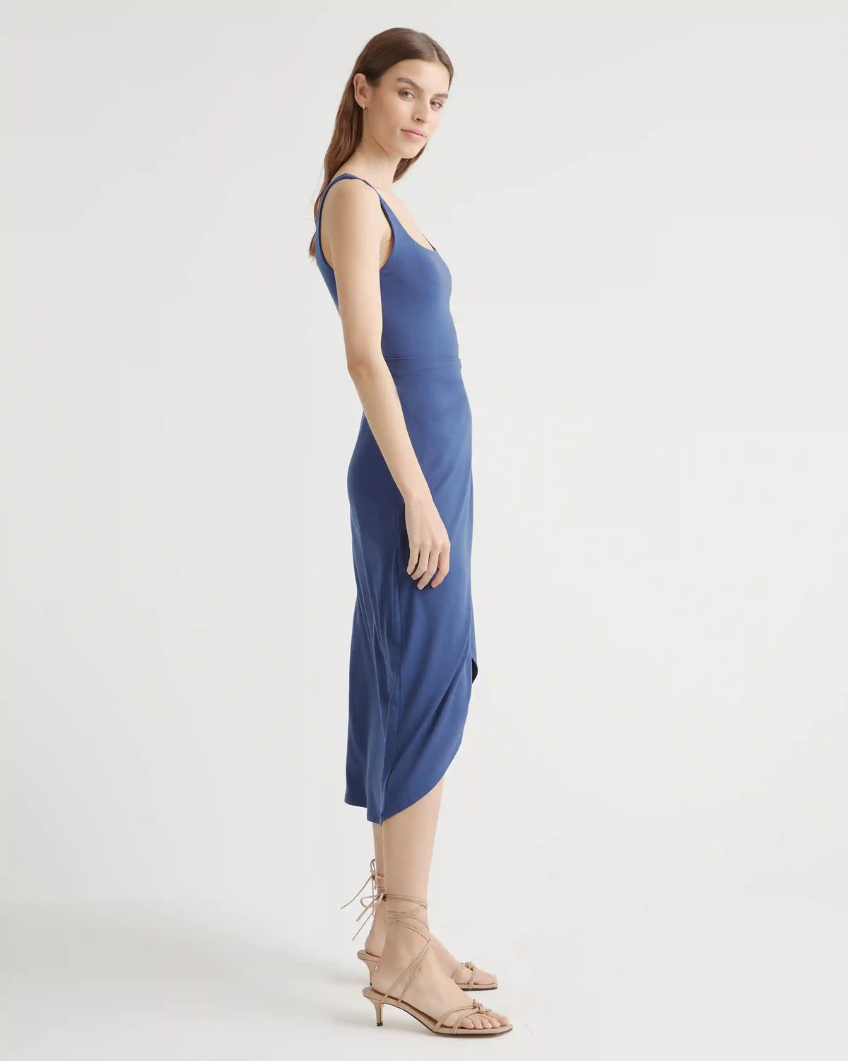 Tencel Jersey Side Tie Midi Dress