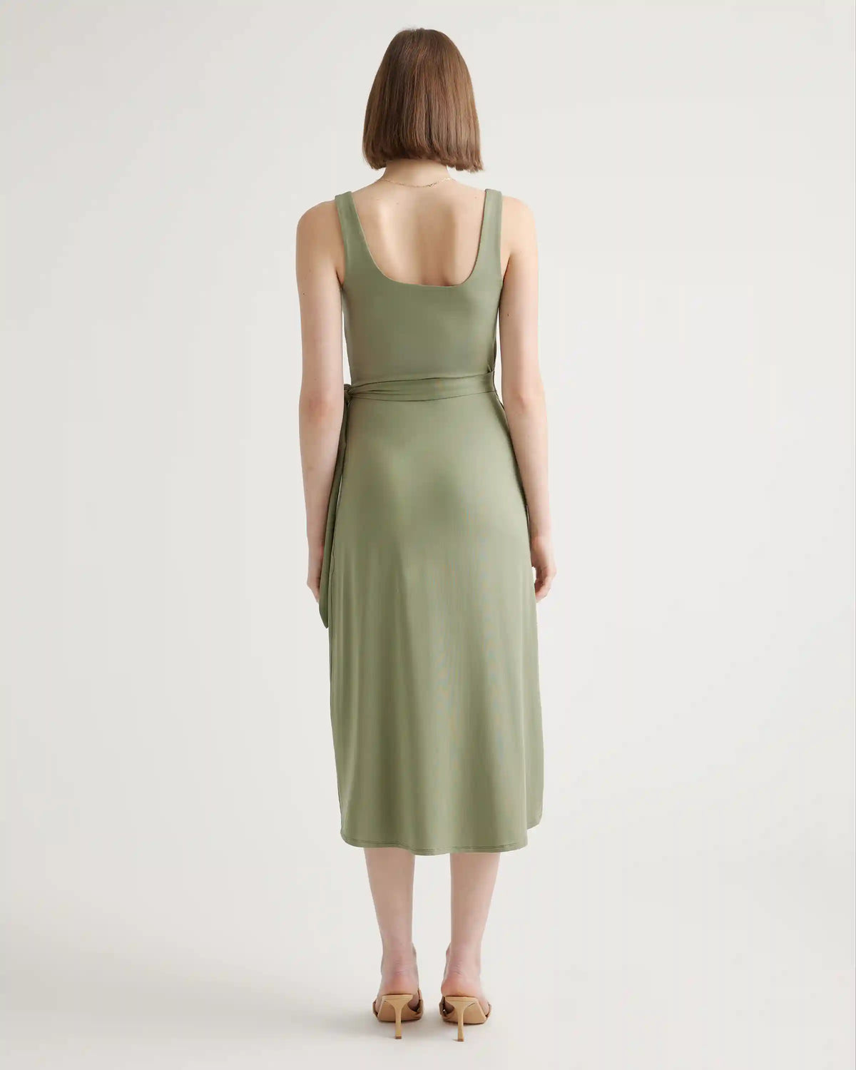 Tencel Jersey Side Tie Midi Dress