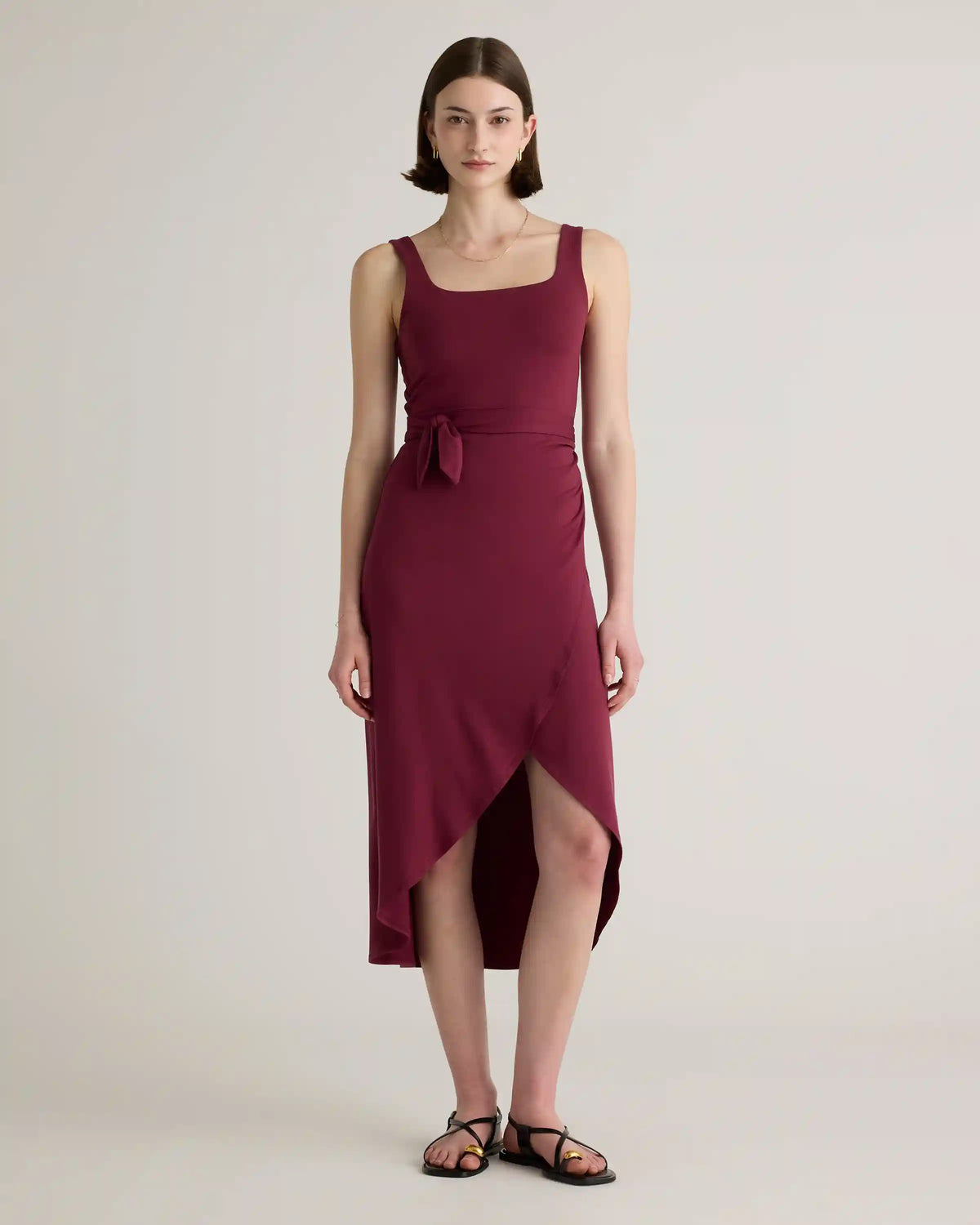 Tencel Jersey Side Tie Midi Dress