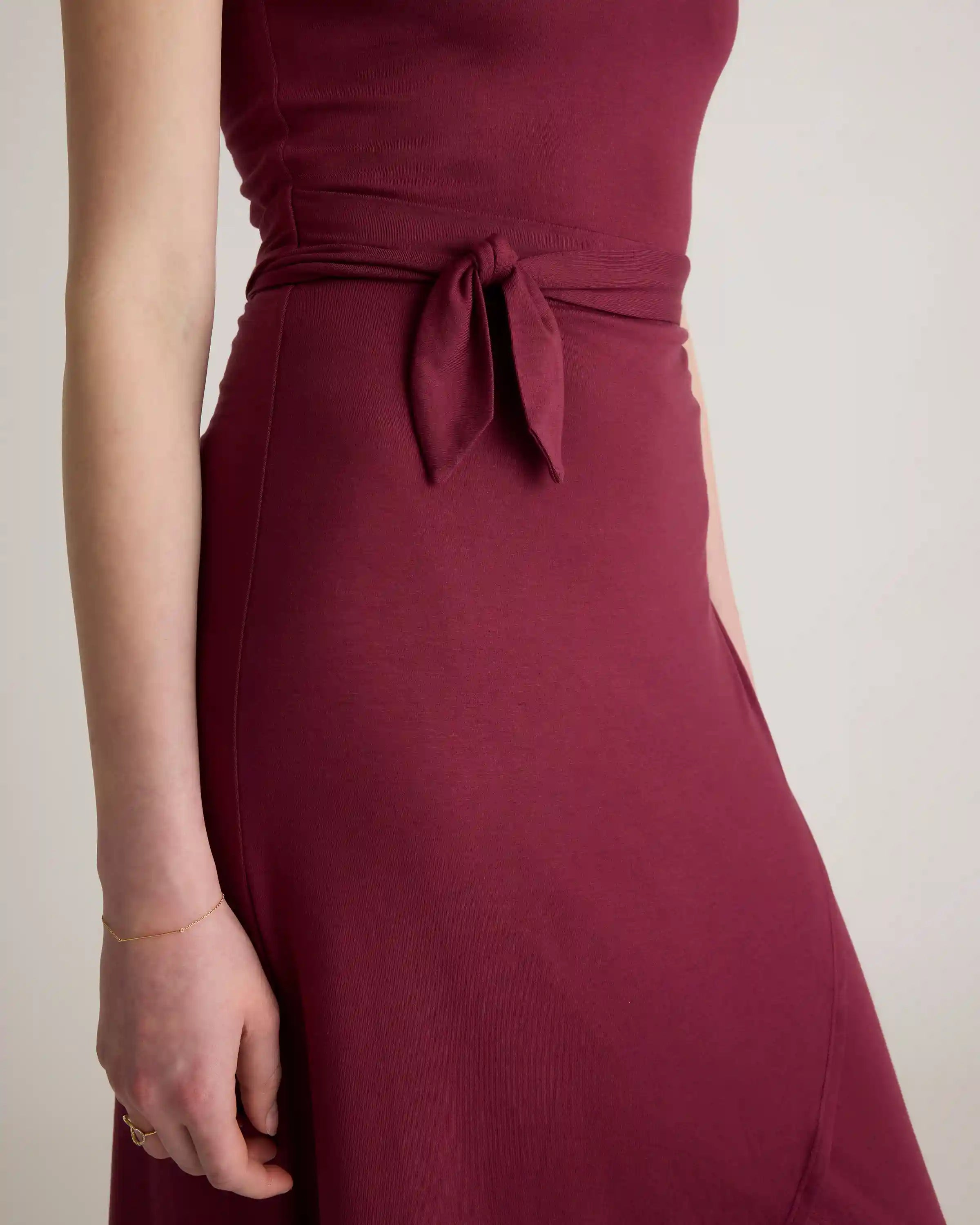 Tencel Jersey Side Tie Midi Dress