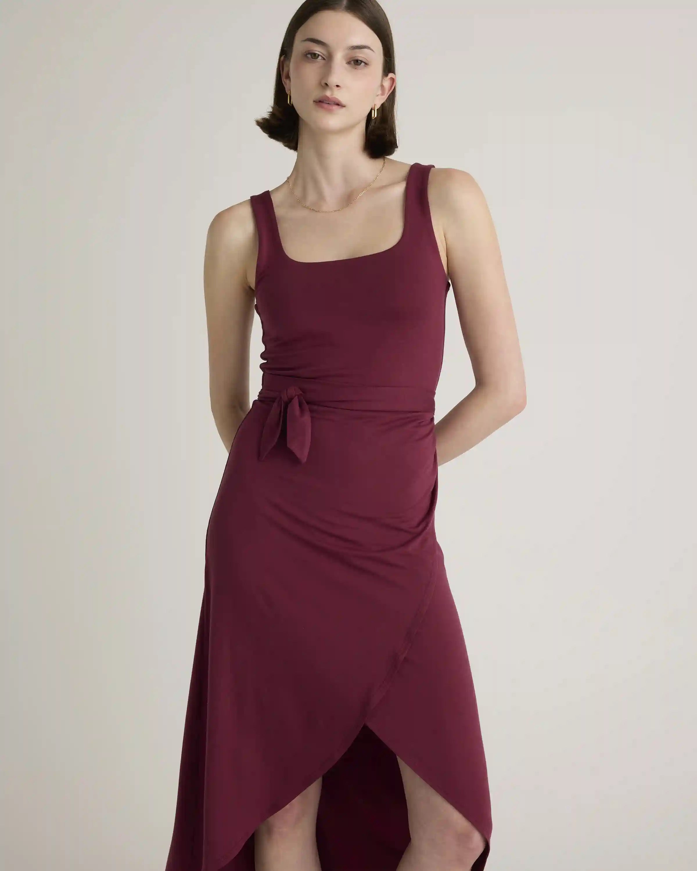 Tencel Jersey Side Tie Midi Dress