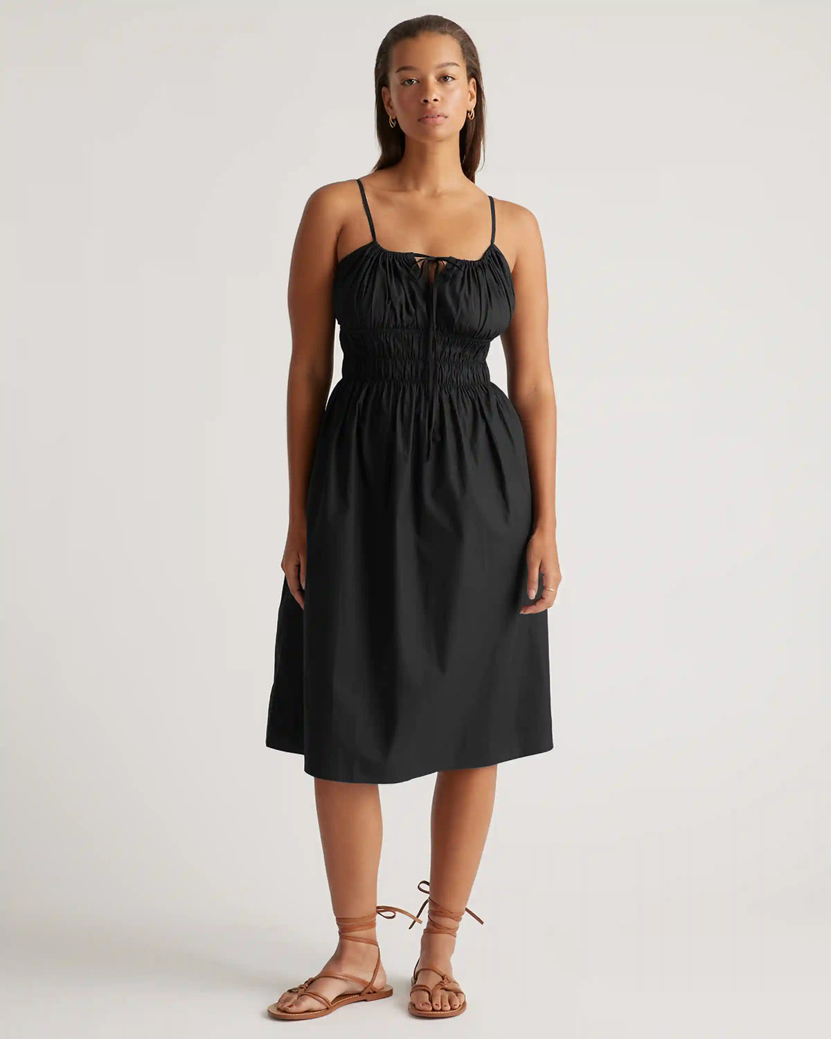 100% Organic Cotton Keyhole Midi Dress