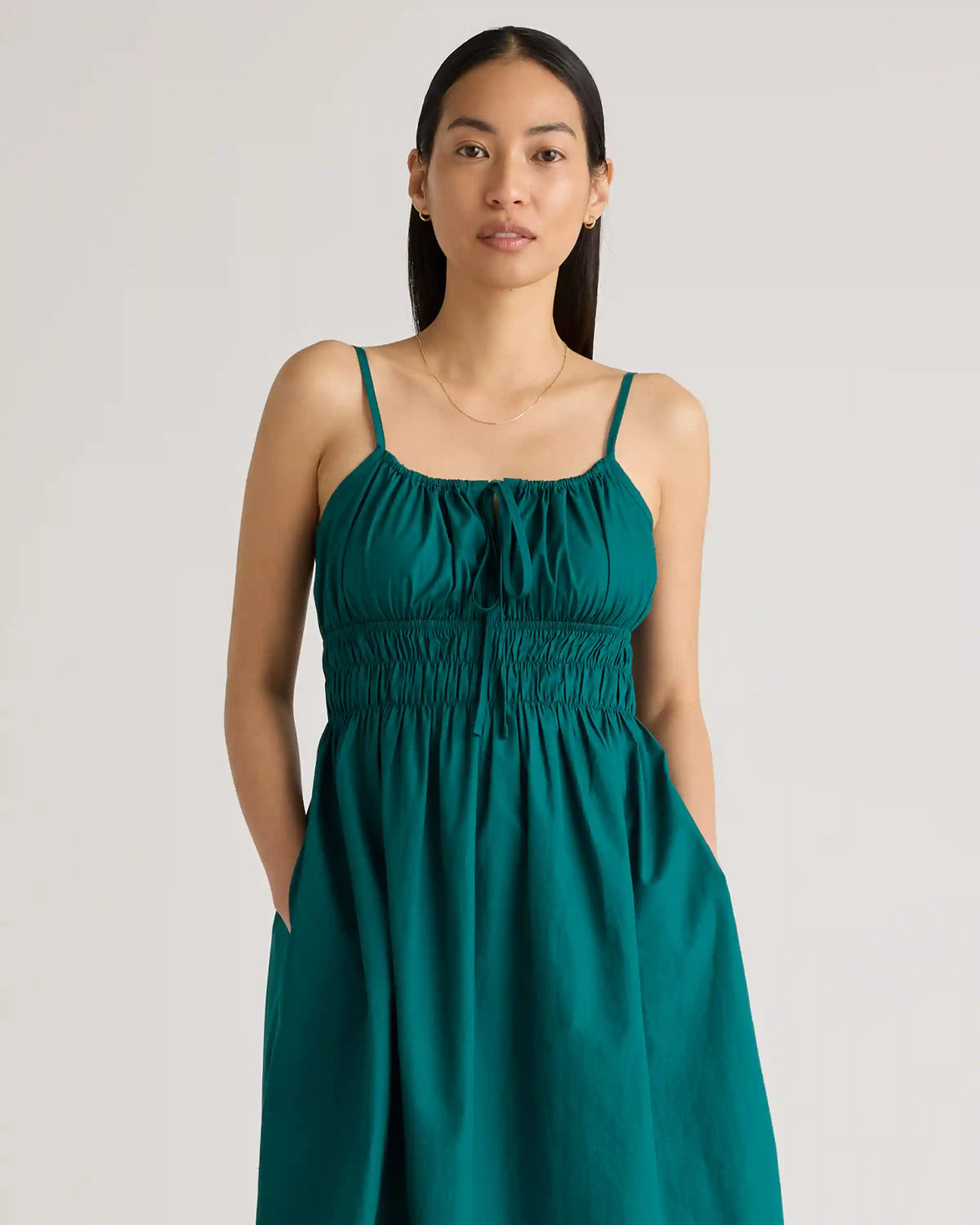 100% Organic Cotton Keyhole Midi Dress