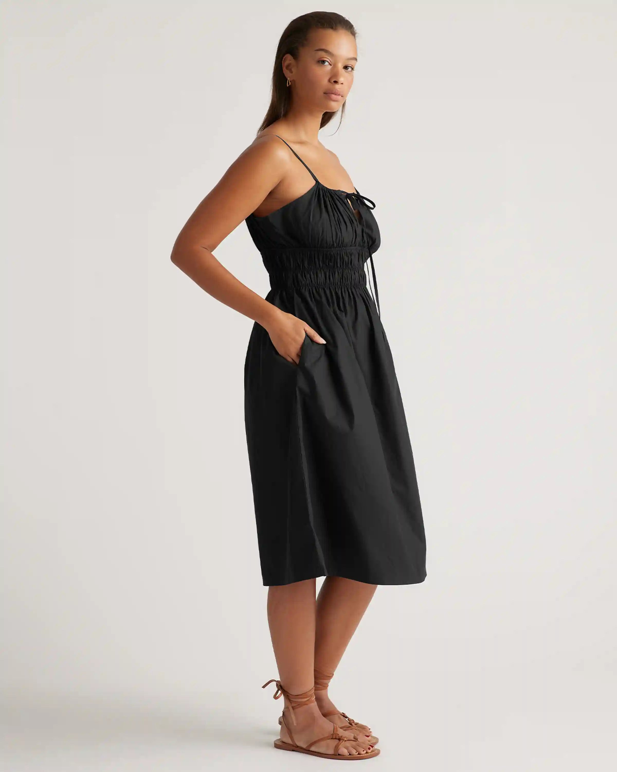 100% Organic Cotton Keyhole Midi Dress