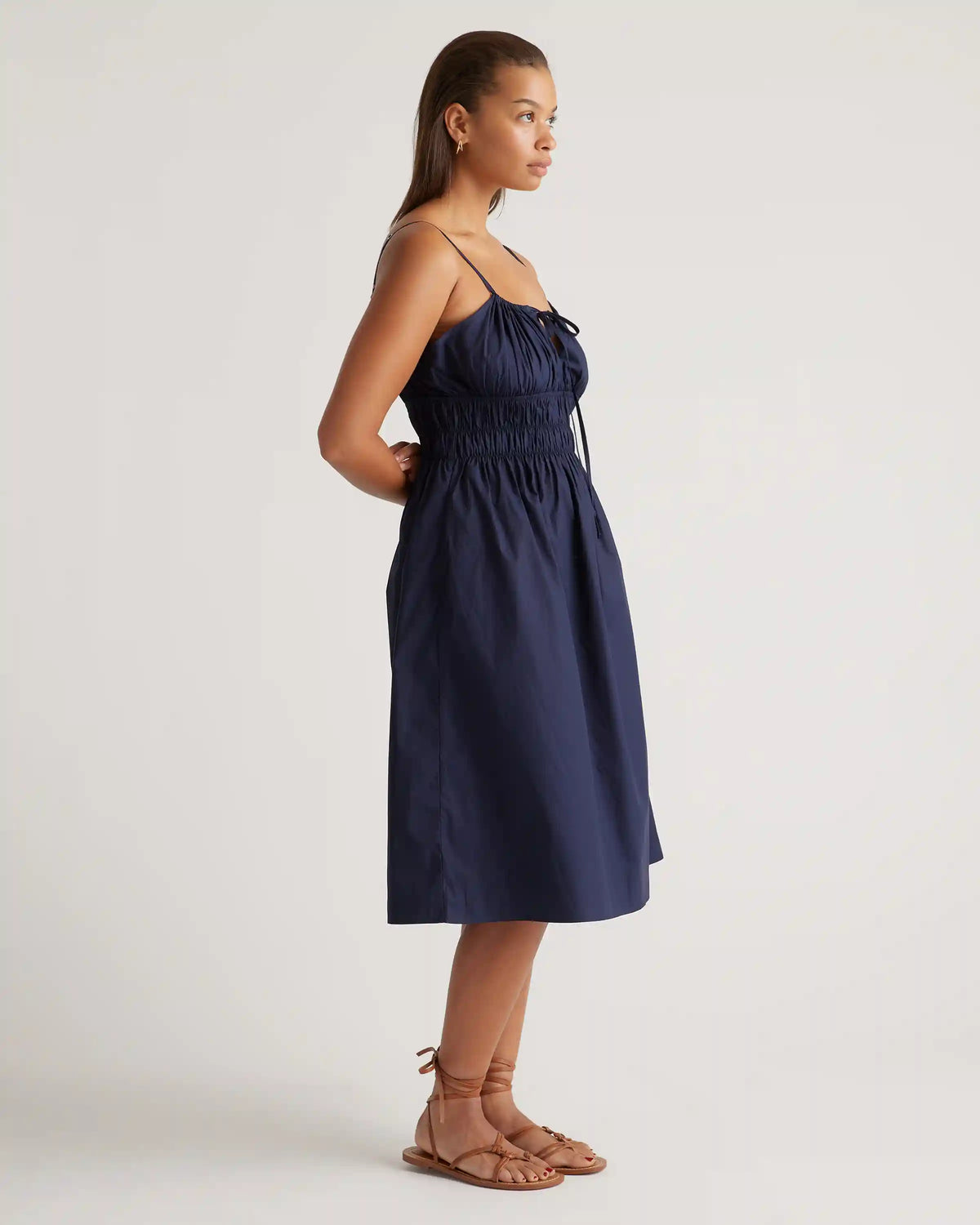 100% Organic Cotton Keyhole Midi Dress