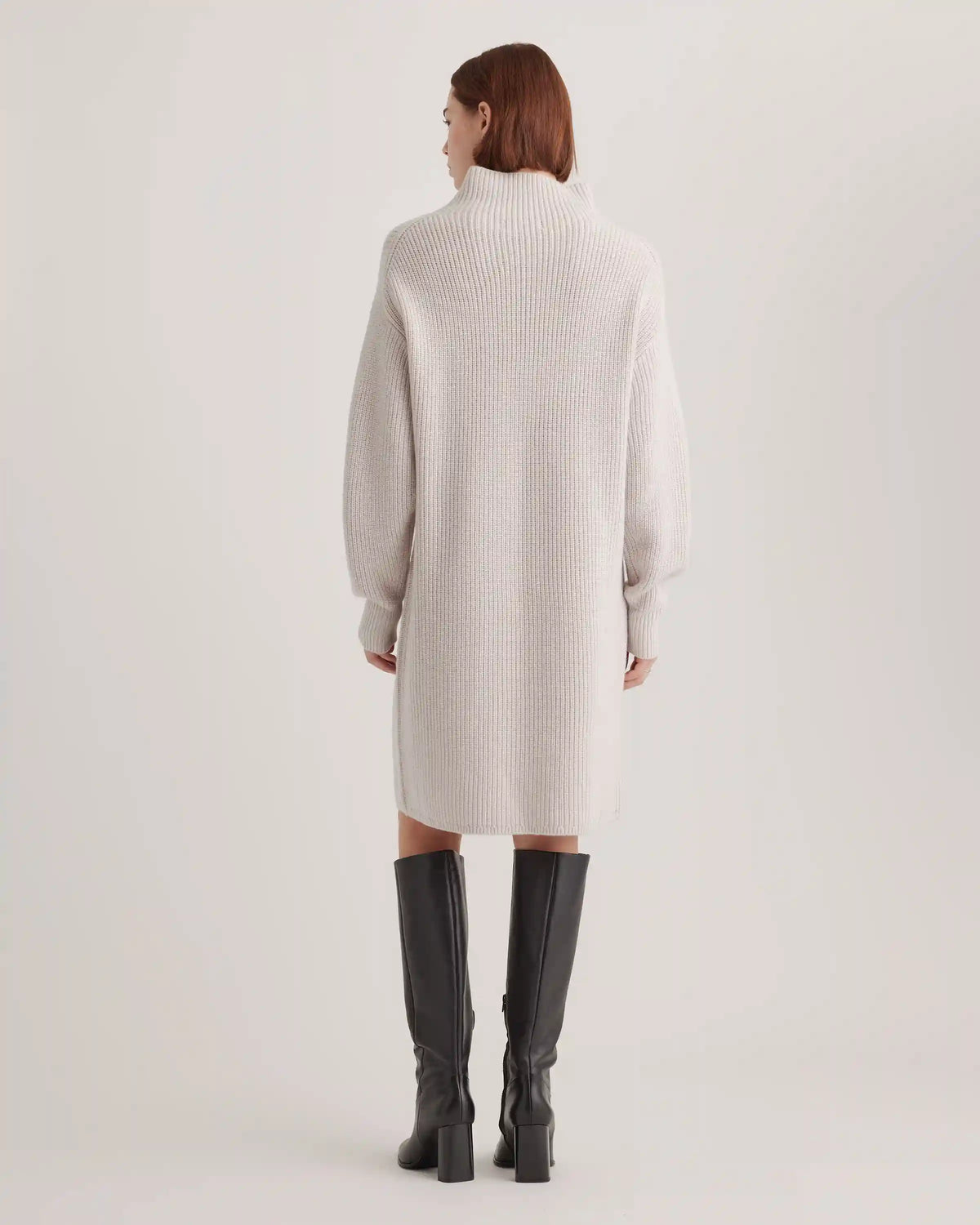 Australian Merino Wool Relaxed Turtleneck Sweater Dress