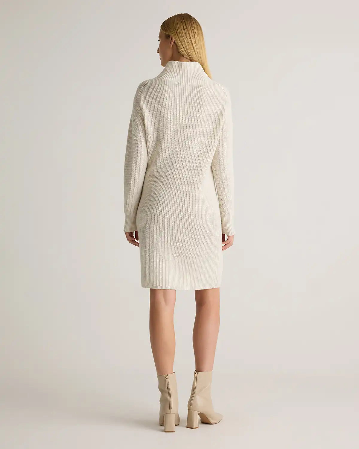 Australian Merino Wool Relaxed Turtleneck Sweater Dress