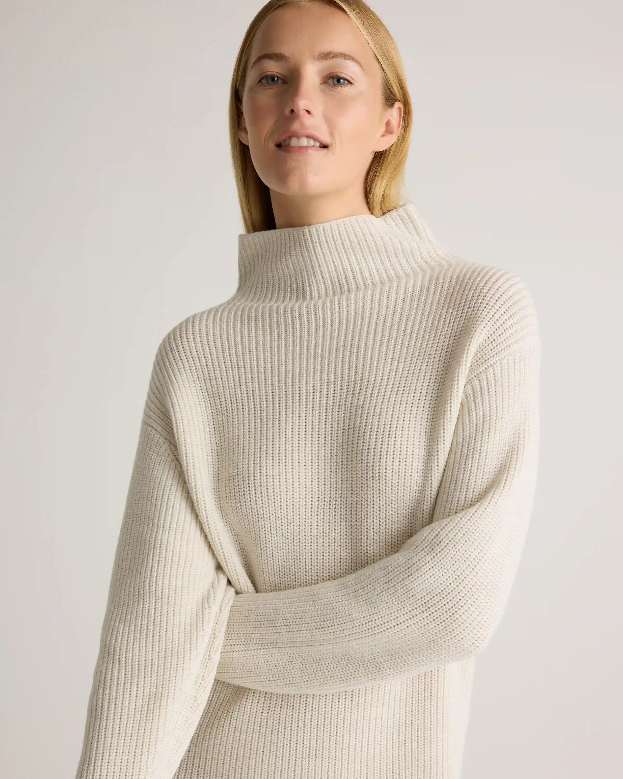 Australian Merino Wool Relaxed Turtleneck Sweater Dress