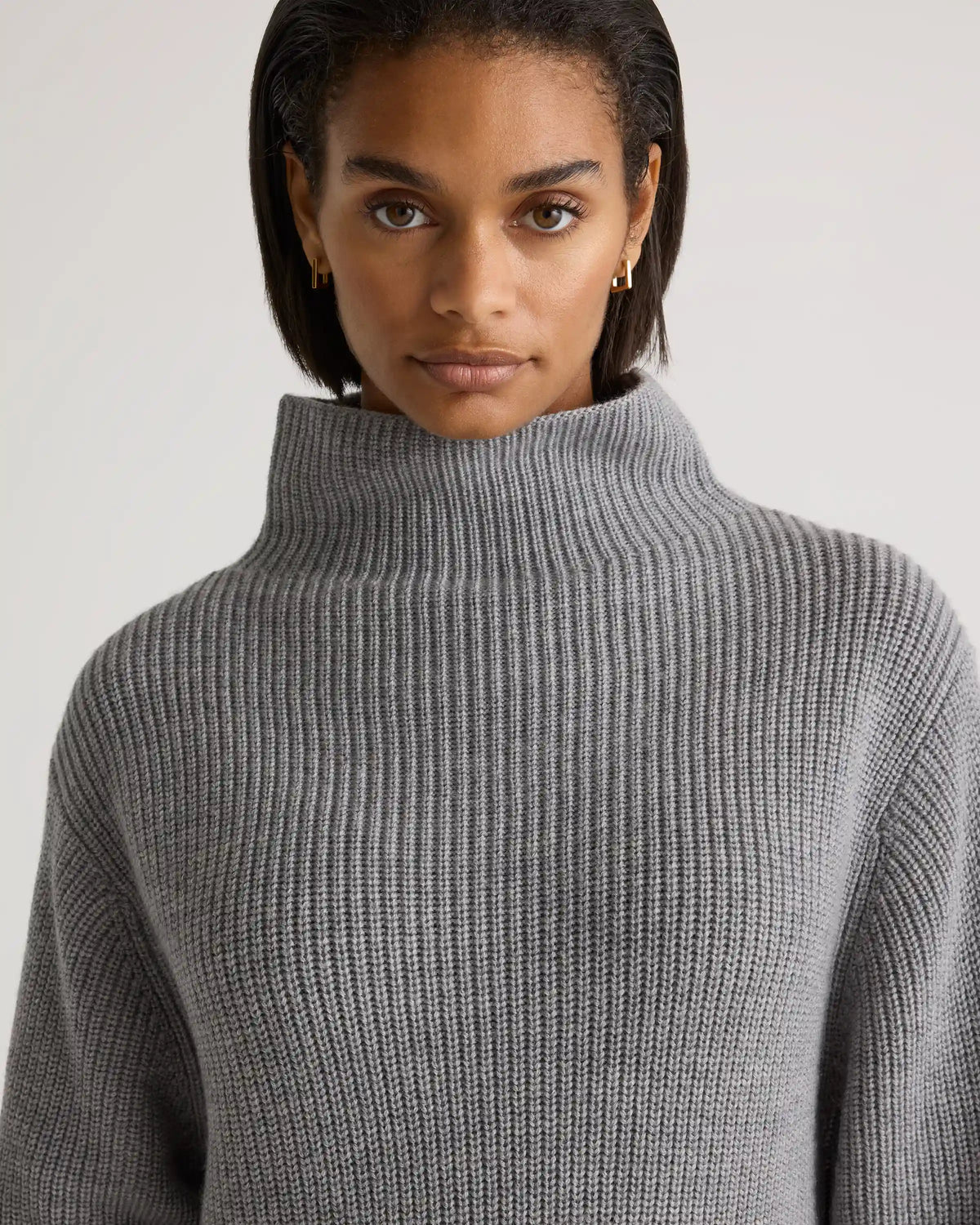 Australian Merino Wool Relaxed Turtleneck Sweater Dress