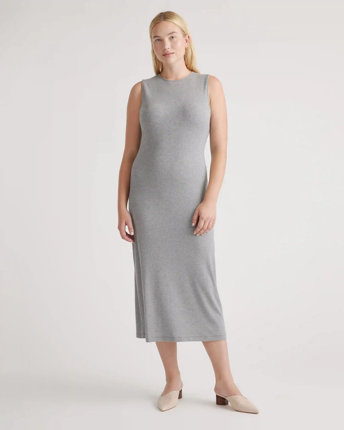 Tencel Rib Knit Tank Midi Dress
