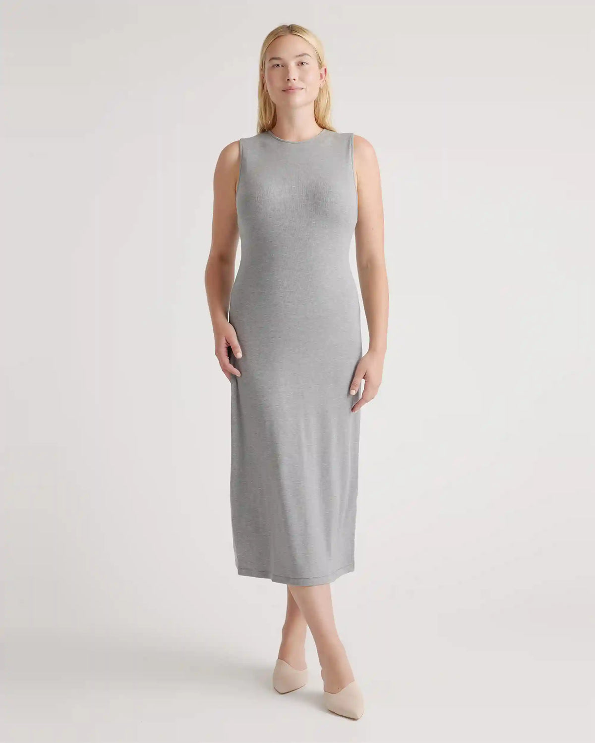 Tencel Rib Knit Tank Midi Dress