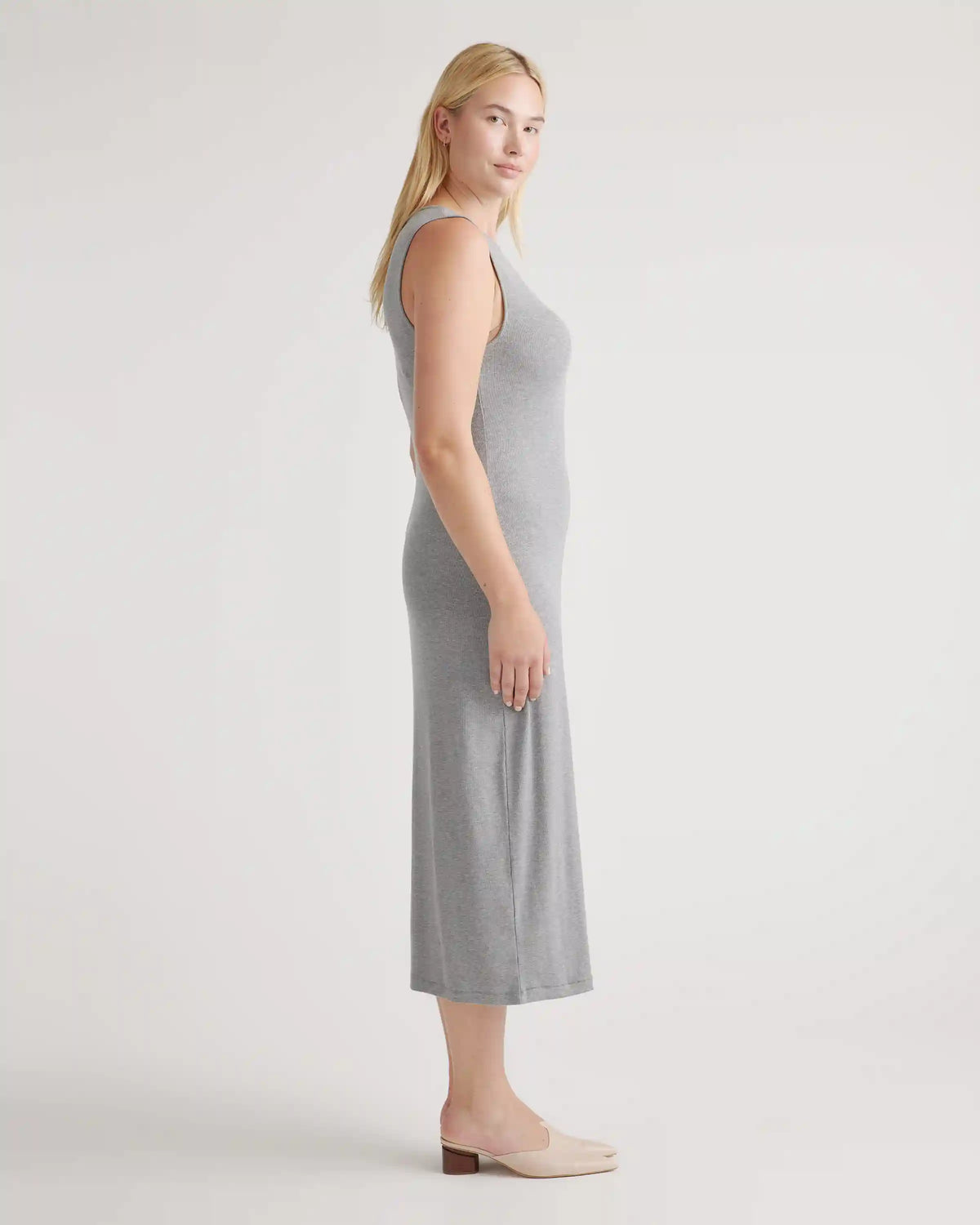 Tencel Rib Knit Tank Midi Dress