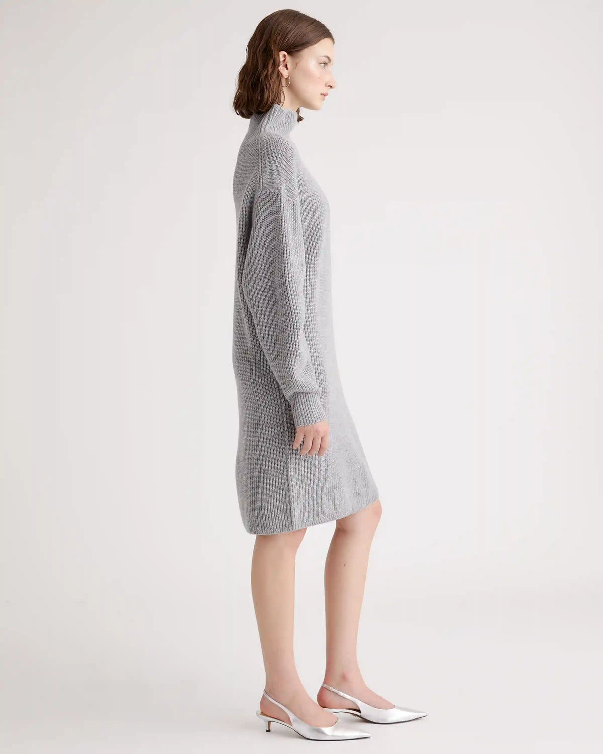 Australian Merino Wool Relaxed Turtleneck Sweater Dress