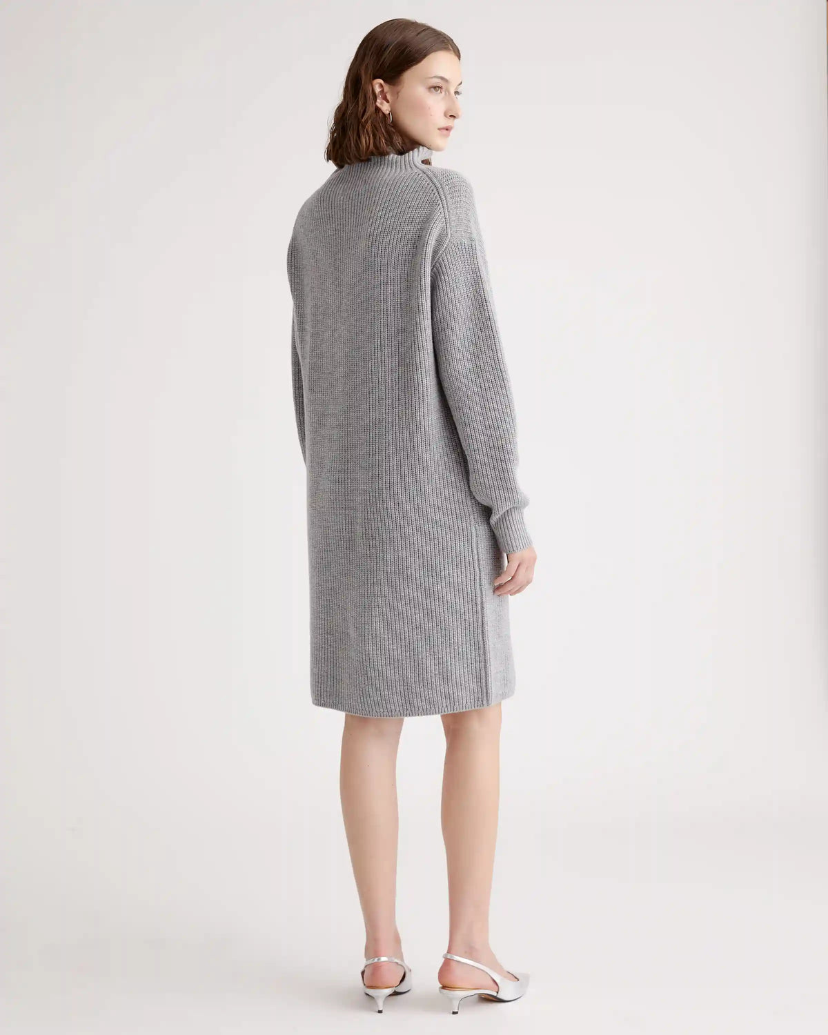 Australian Merino Wool Relaxed Turtleneck Sweater Dress