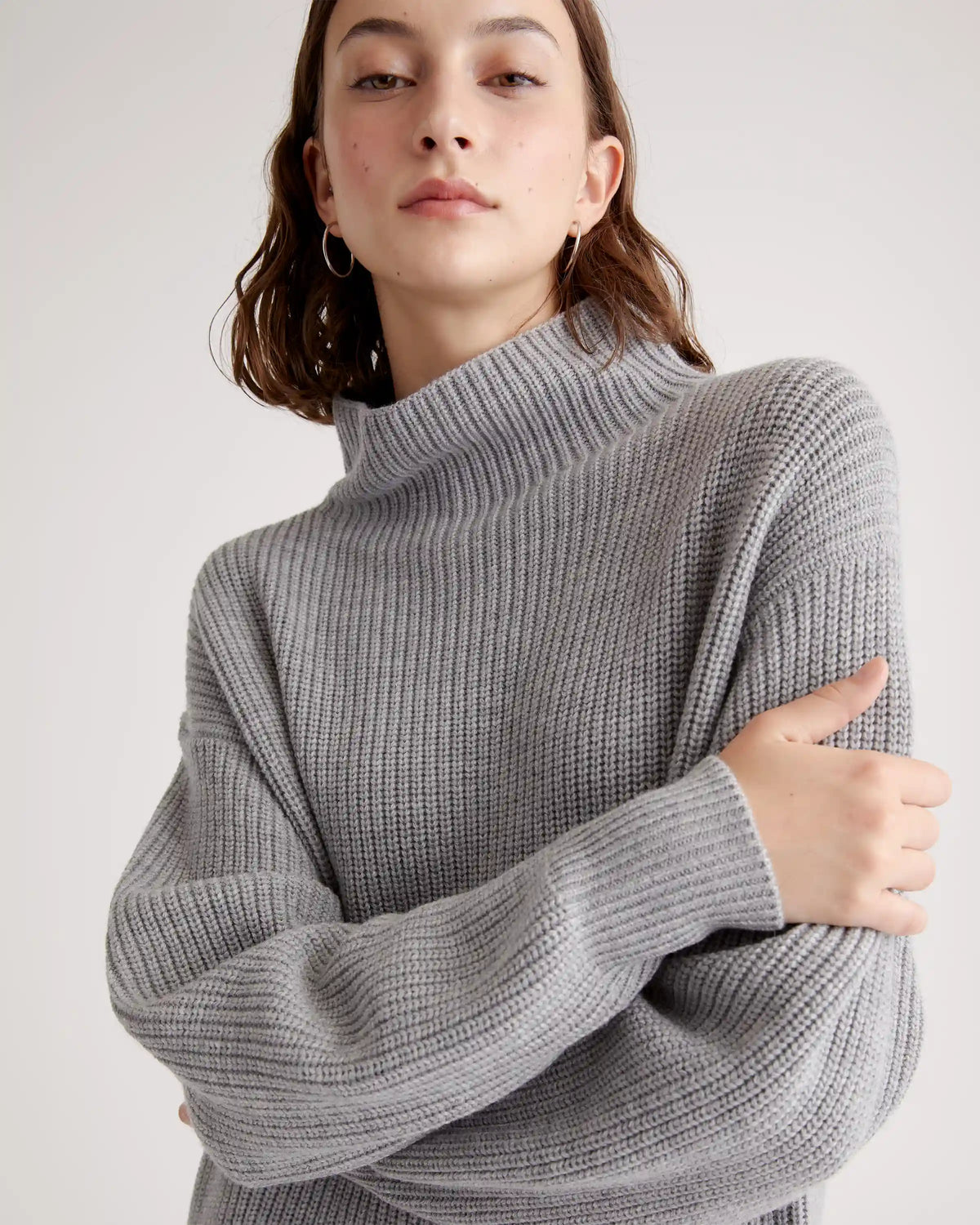 Australian Merino Wool Relaxed Turtleneck Sweater Dress