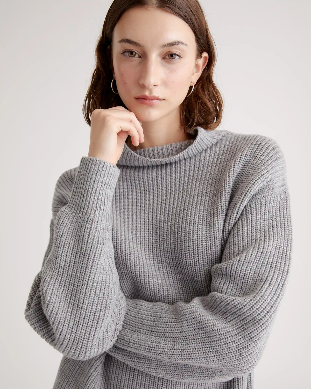 Australian Merino Wool Relaxed Turtleneck Sweater Dress
