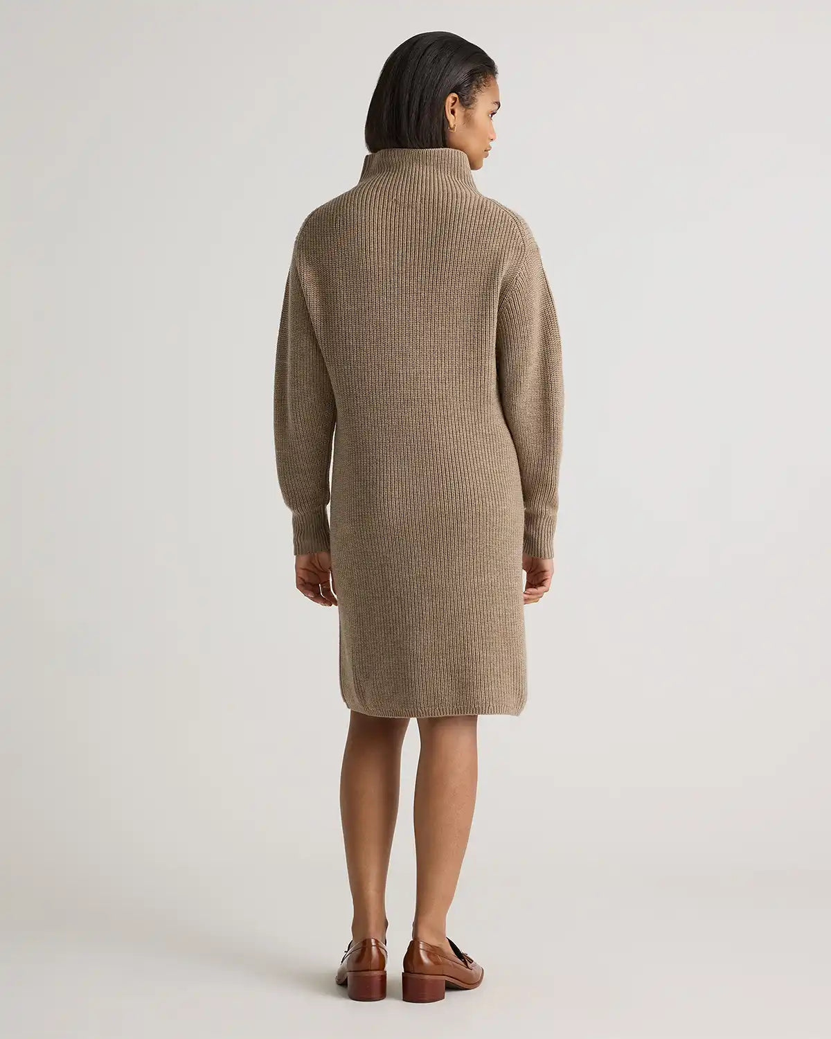 Australian Merino Wool Relaxed Turtleneck Sweater Dress