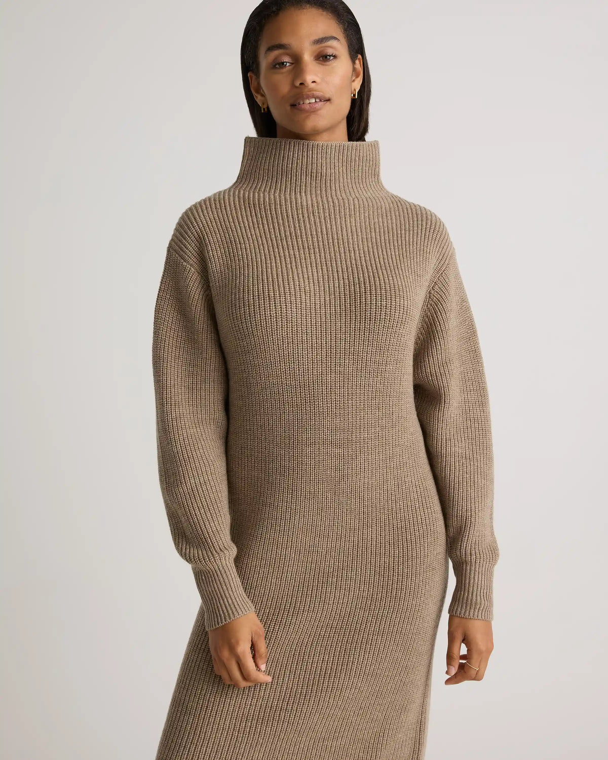 Australian Merino Wool Relaxed Turtleneck Sweater Dress