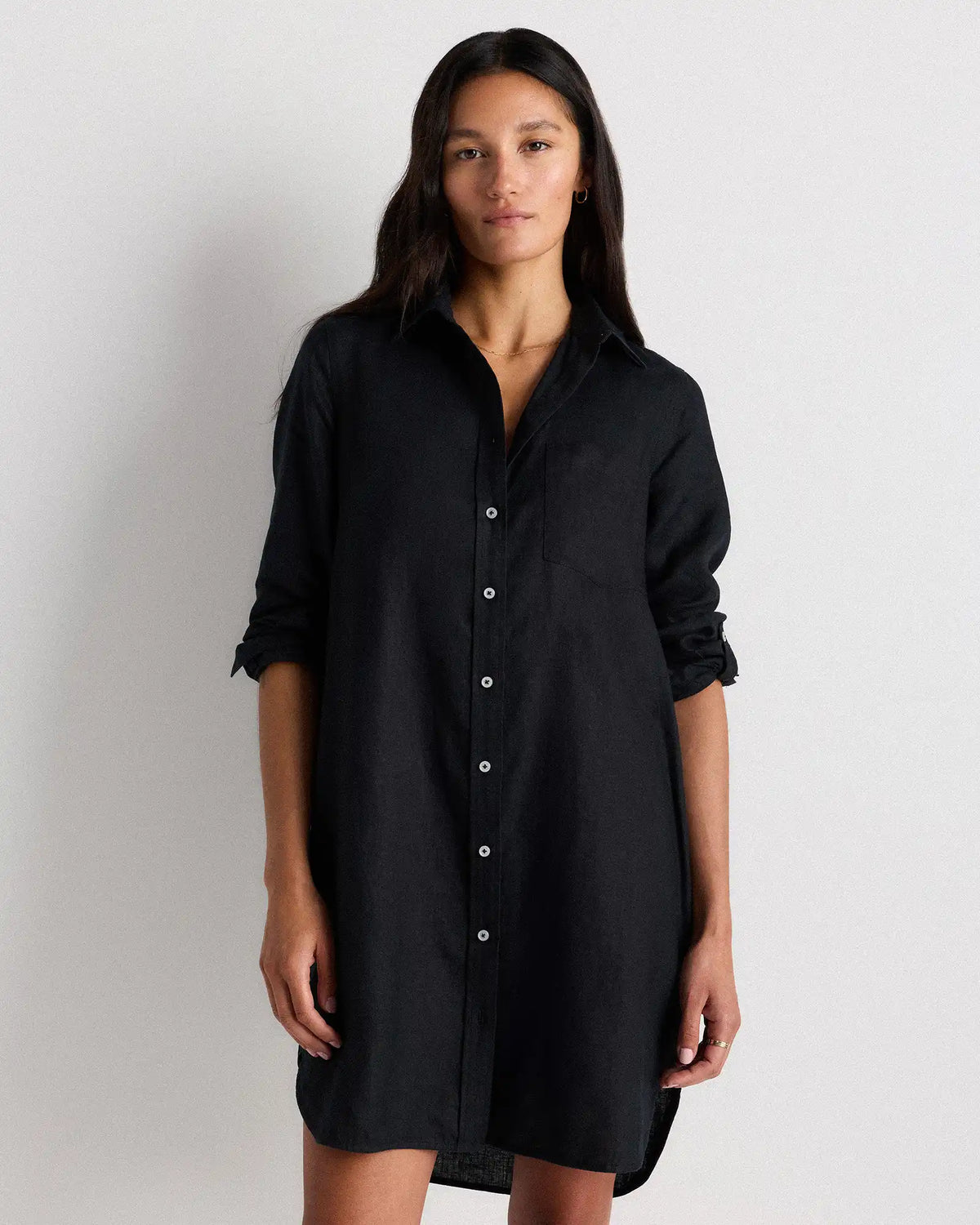 100% European Linen Shirt Dress