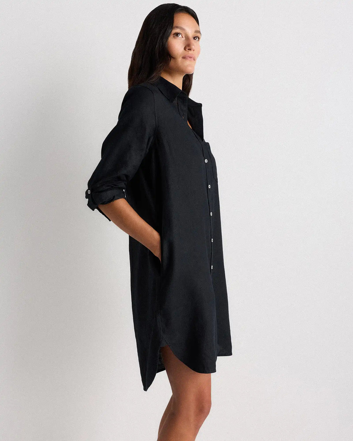 100% European Linen Shirt Dress