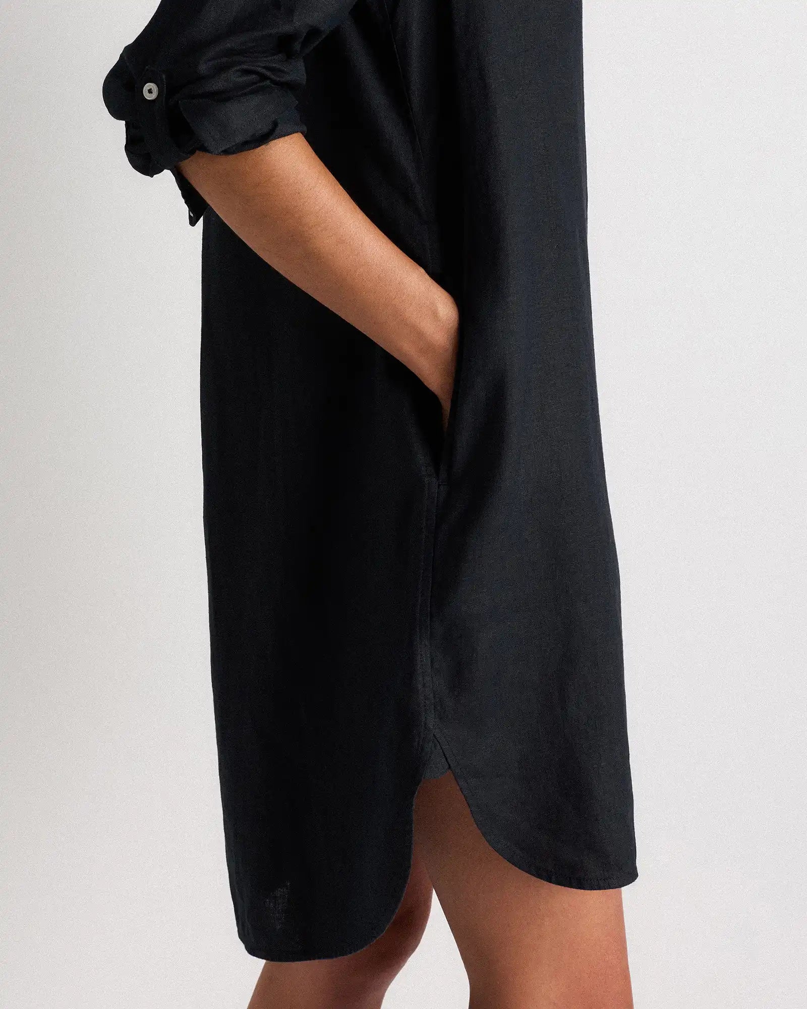 100% European Linen Shirt Dress