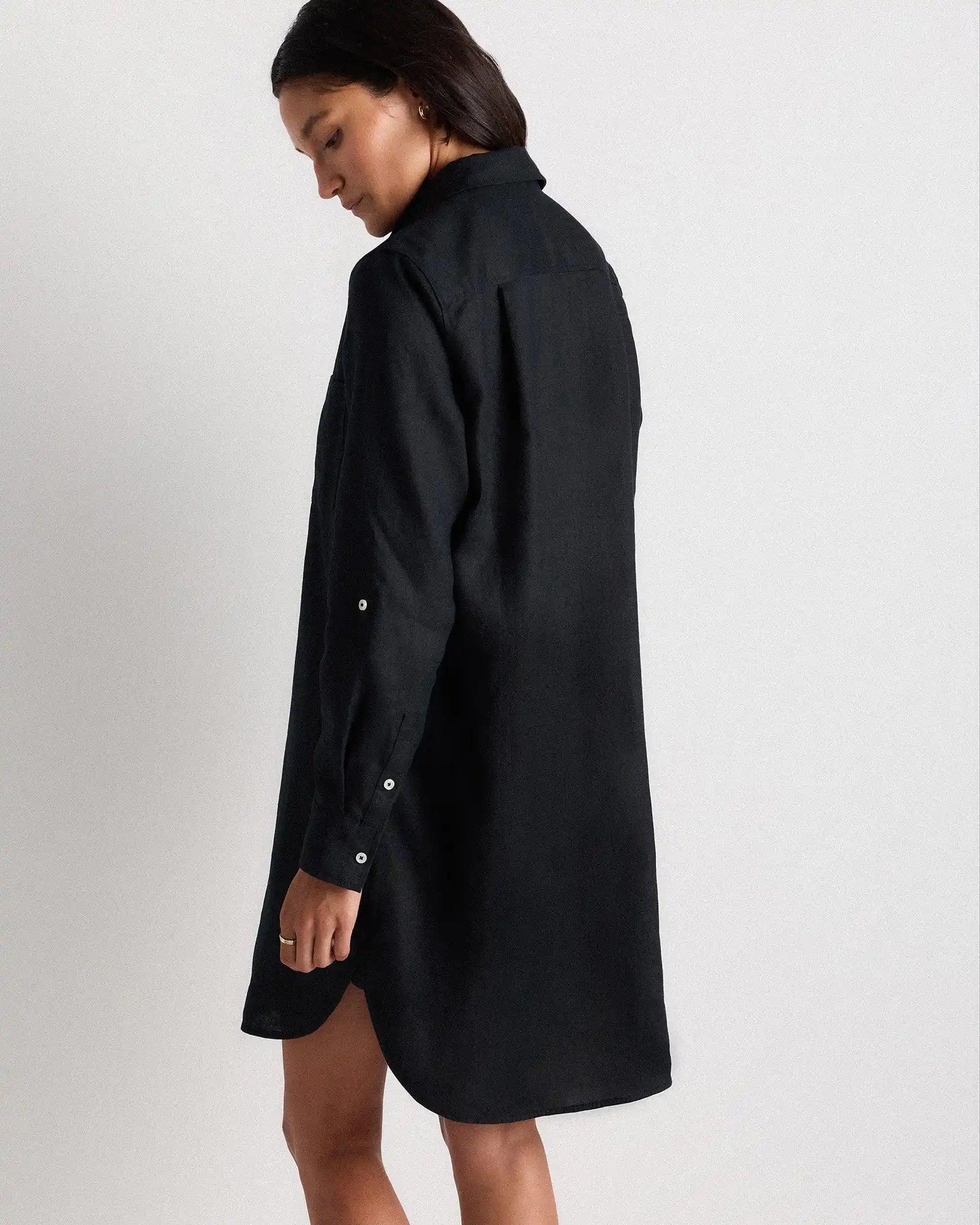 100% European Linen Shirt Dress