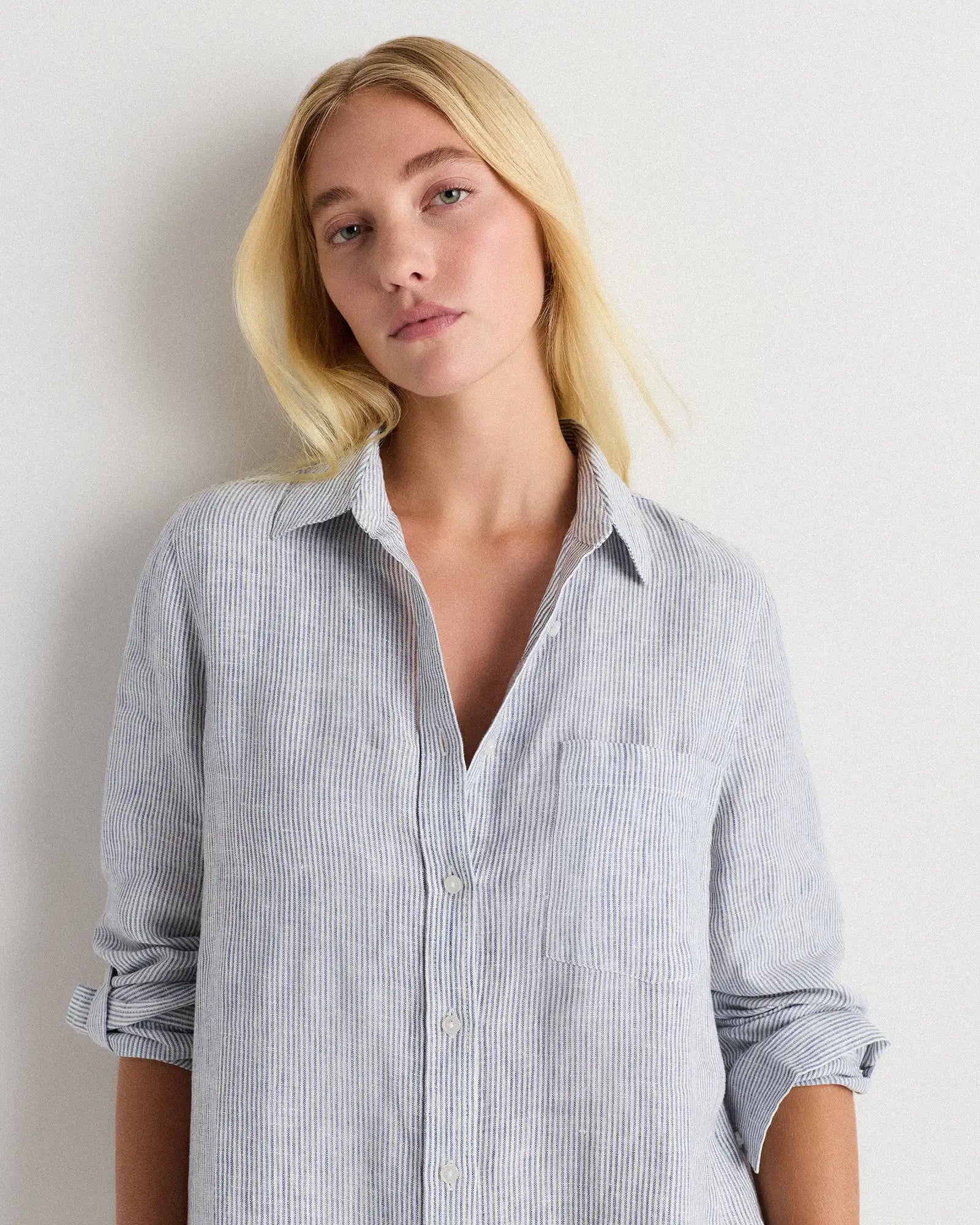 100% European Linen Shirt Dress