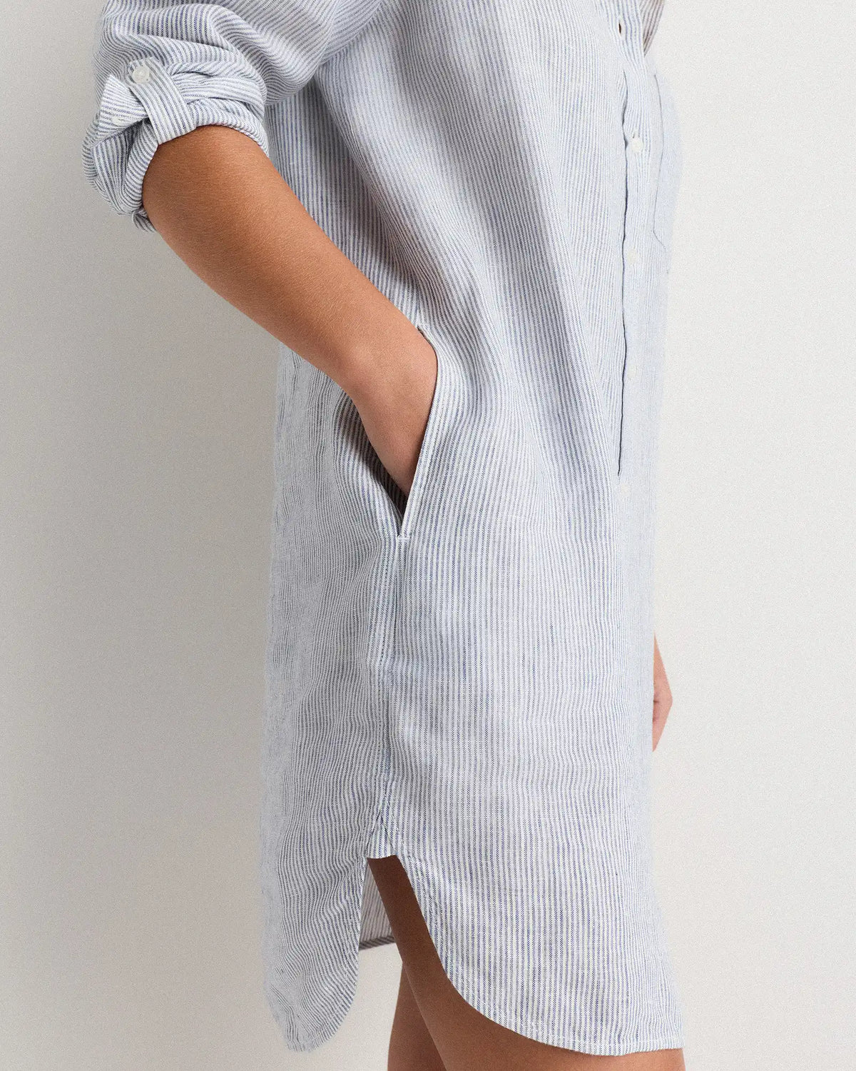 100% European Linen Shirt Dress