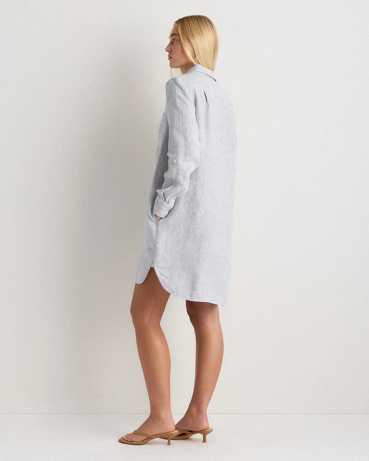 100% European Linen Shirt Dress