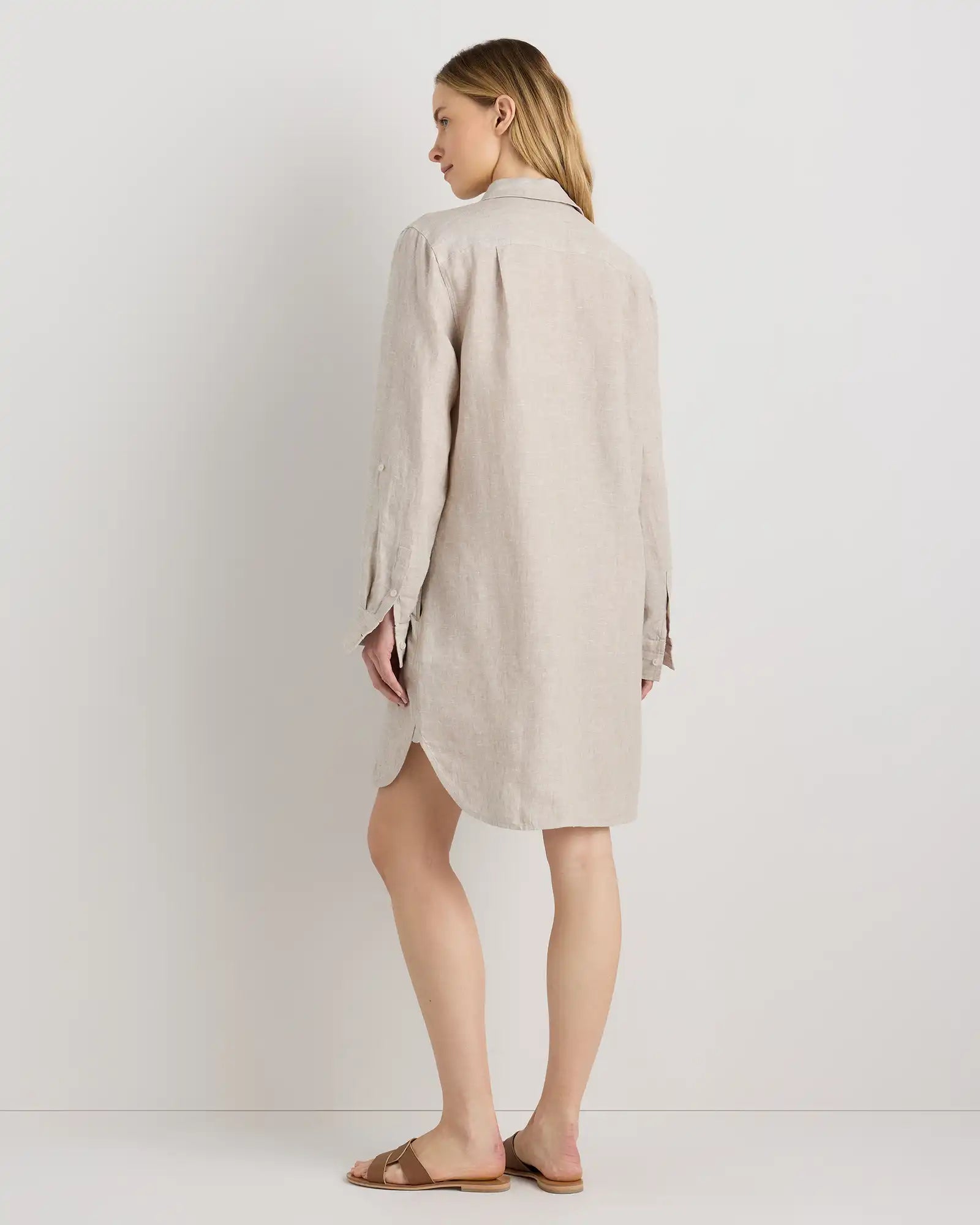 100% European Linen Shirt Dress