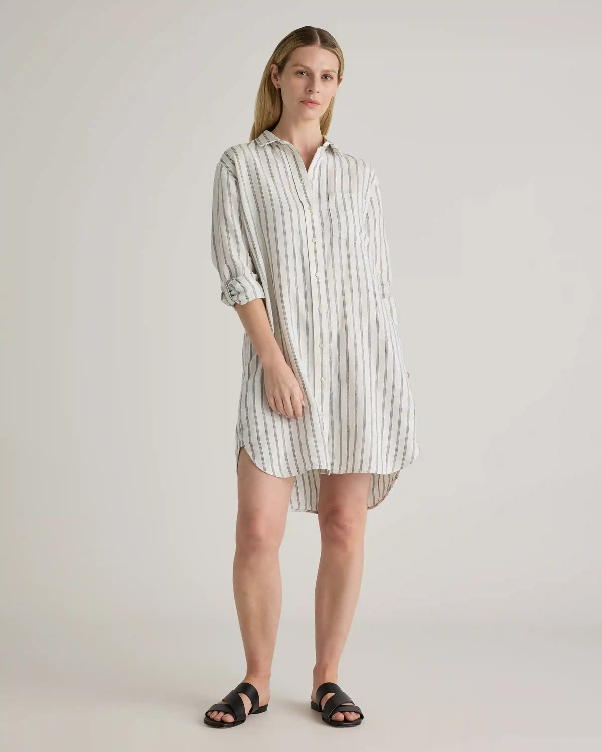 100% European Linen Shirt Dress
