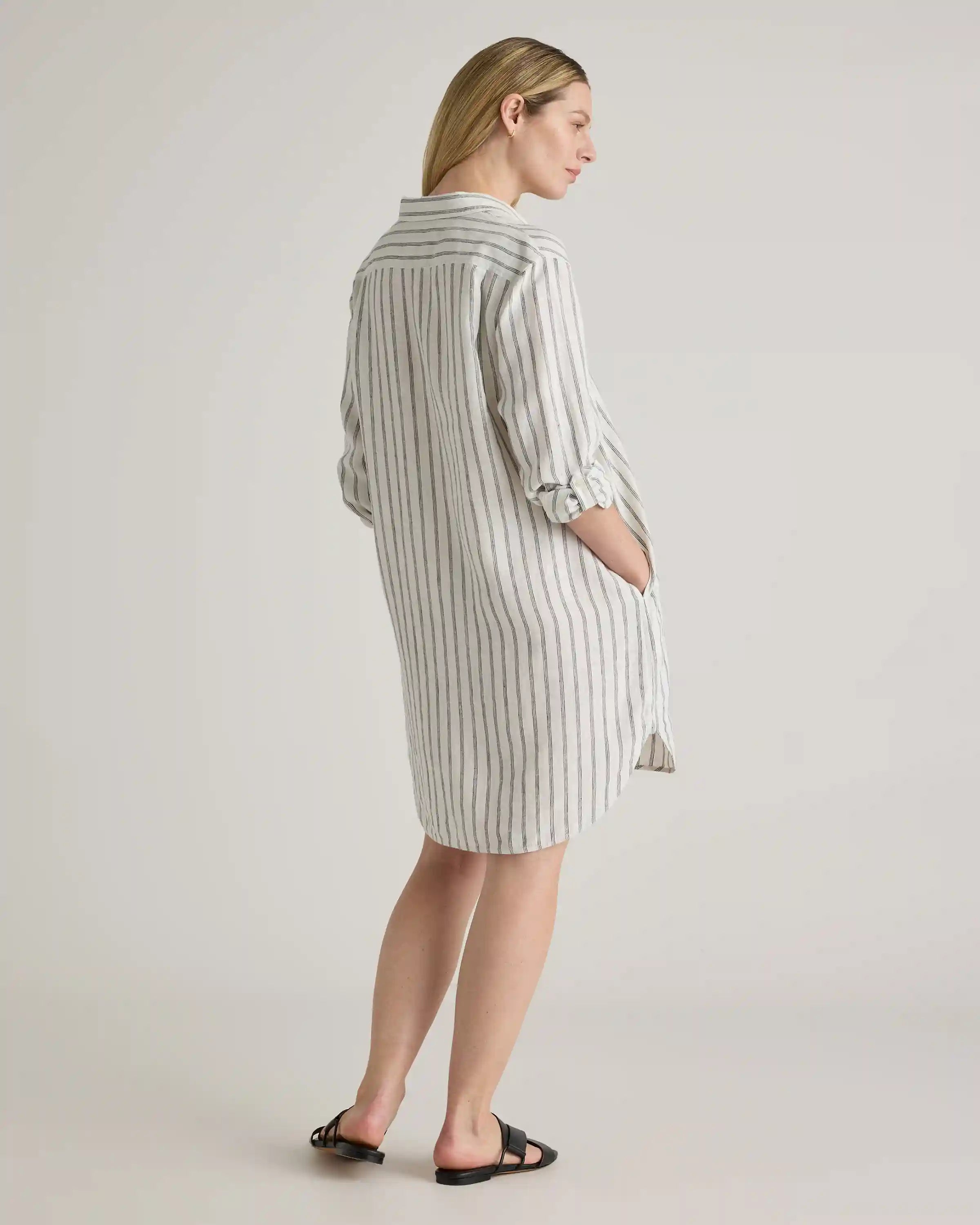 100% European Linen Shirt Dress