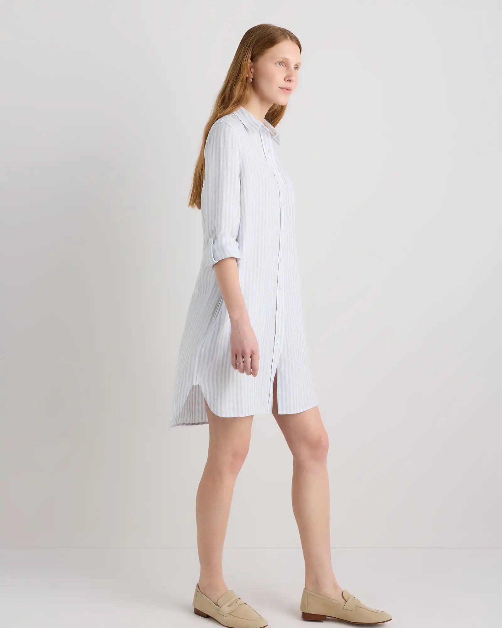 100% European Linen Shirt Dress