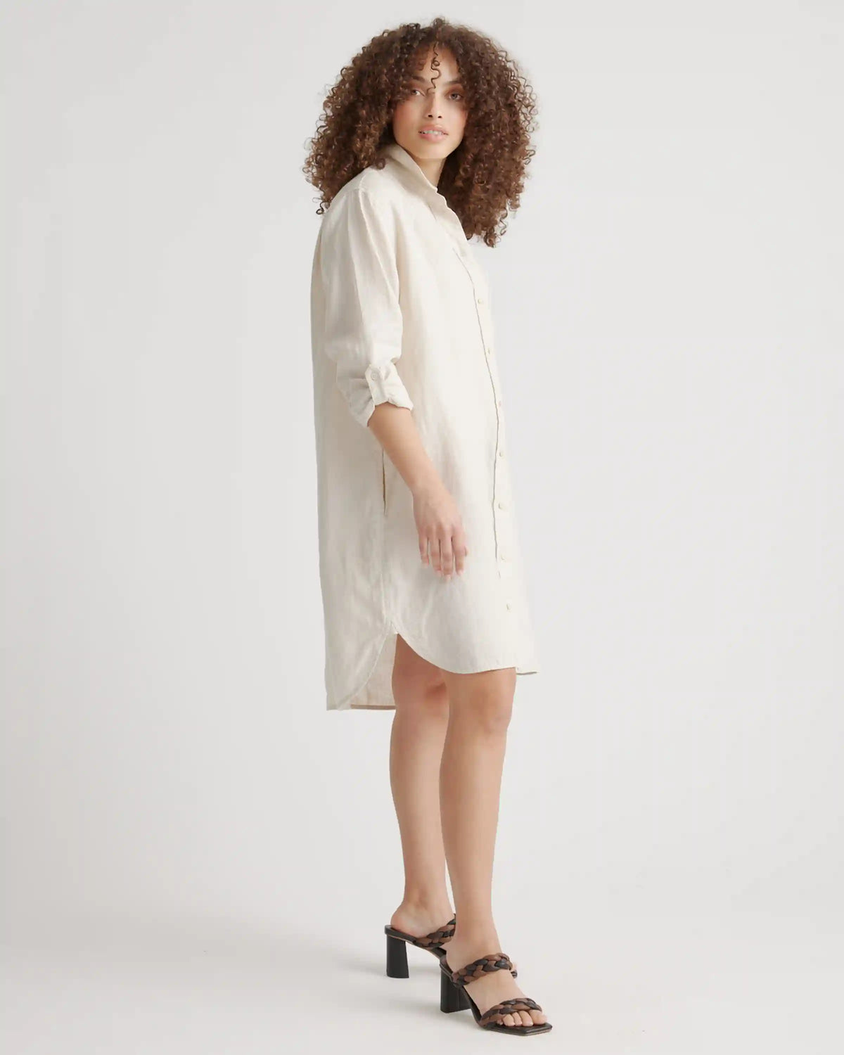 100% European Linen Shirt Dress