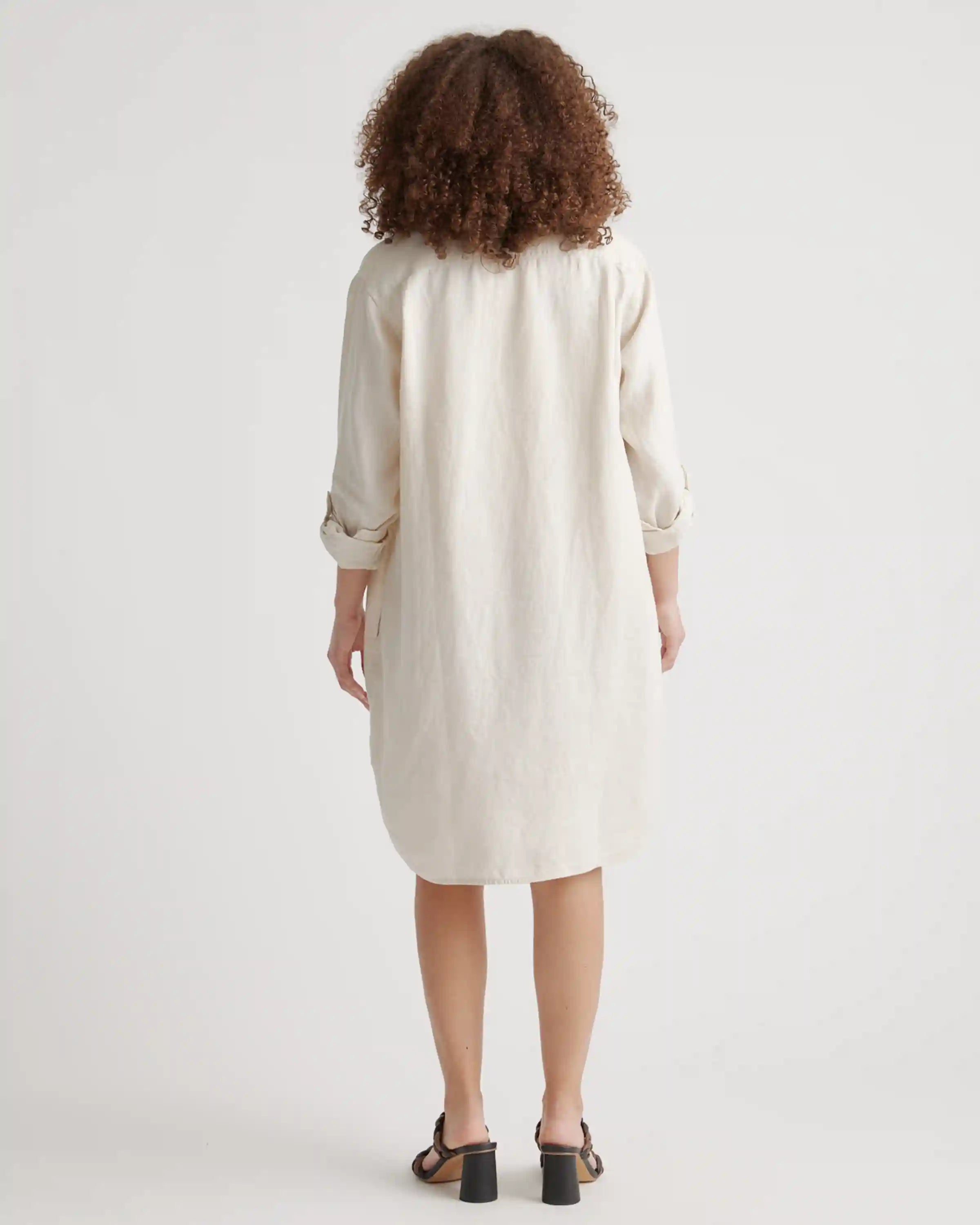 100% European Linen Shirt Dress