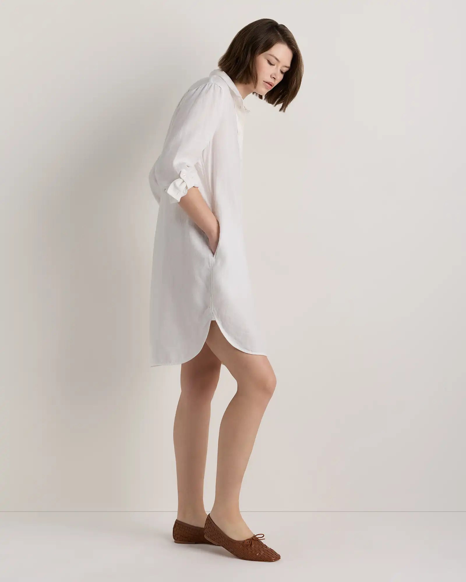 100% European Linen Shirt Dress