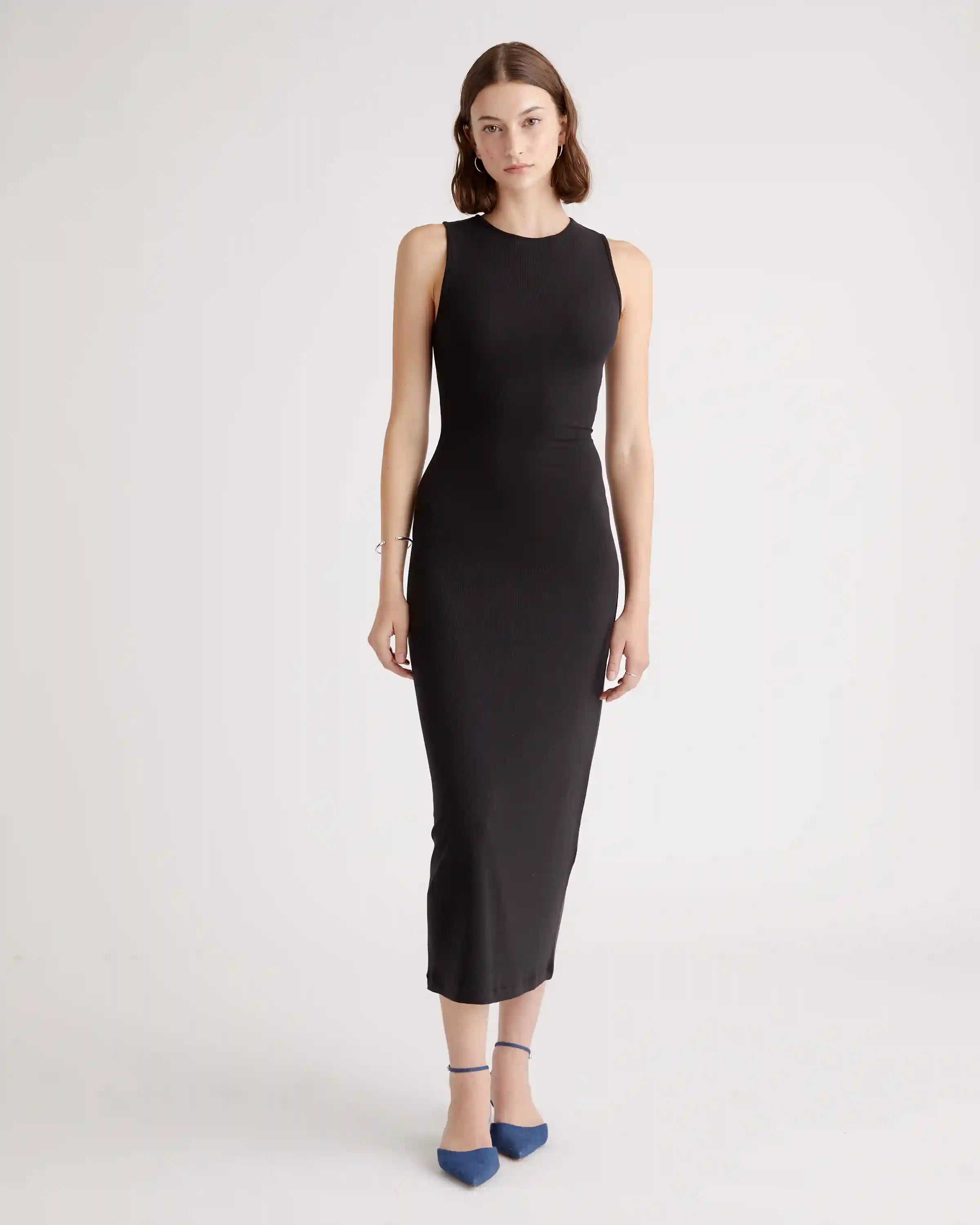 Tencel Rib Knit Tank Midi Dress