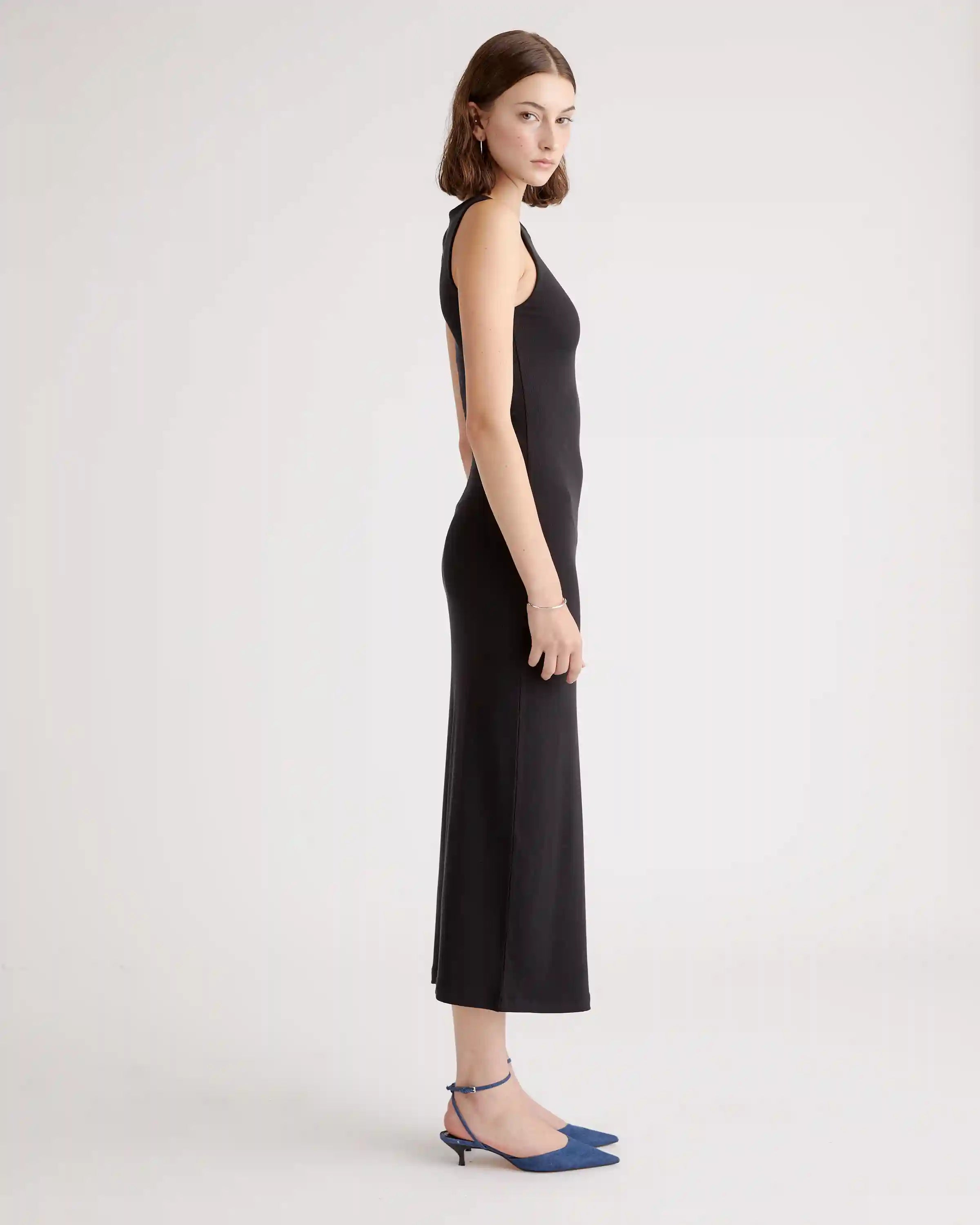 Tencel Rib Knit Tank Midi Dress