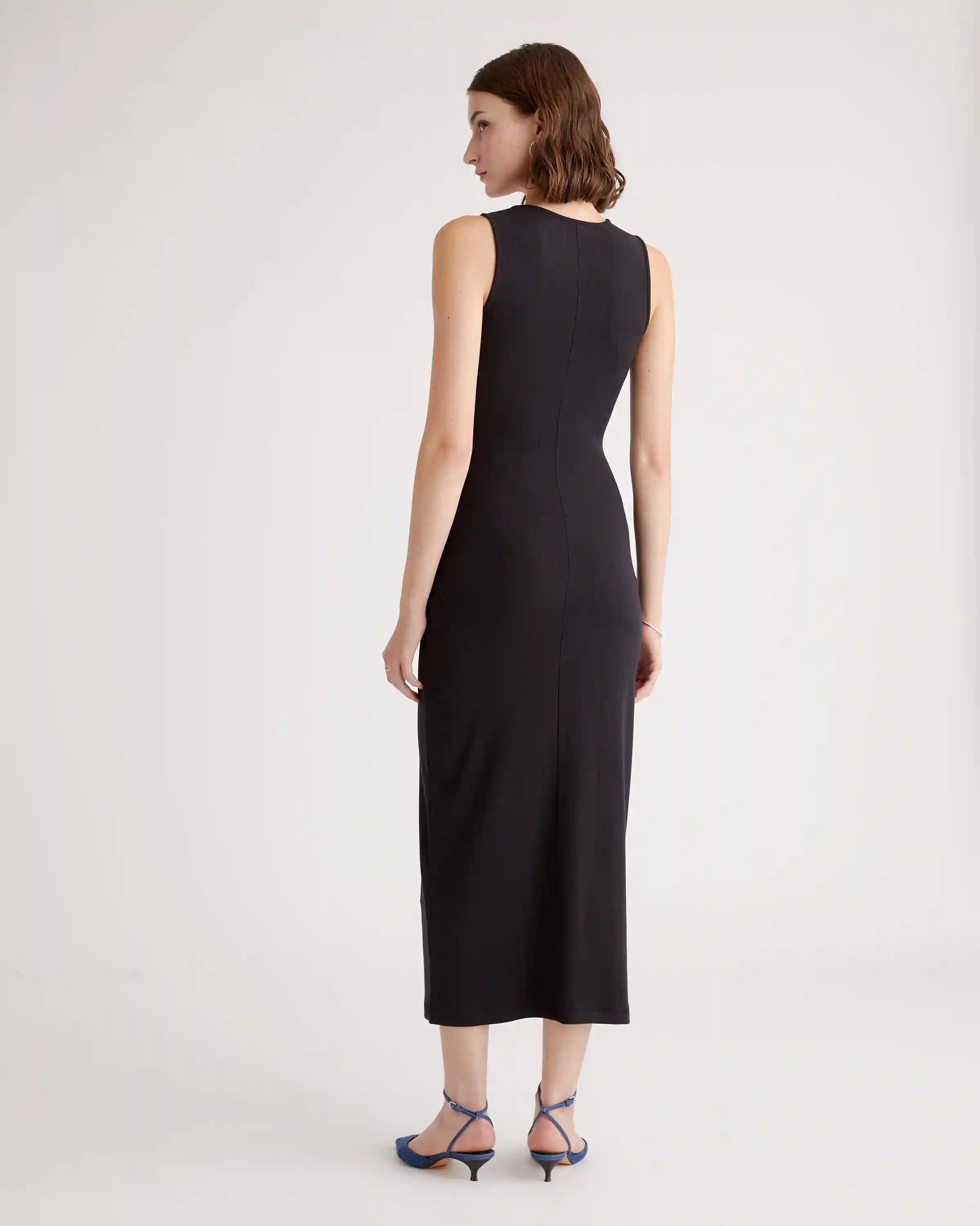 Tencel Rib Knit Tank Midi Dress