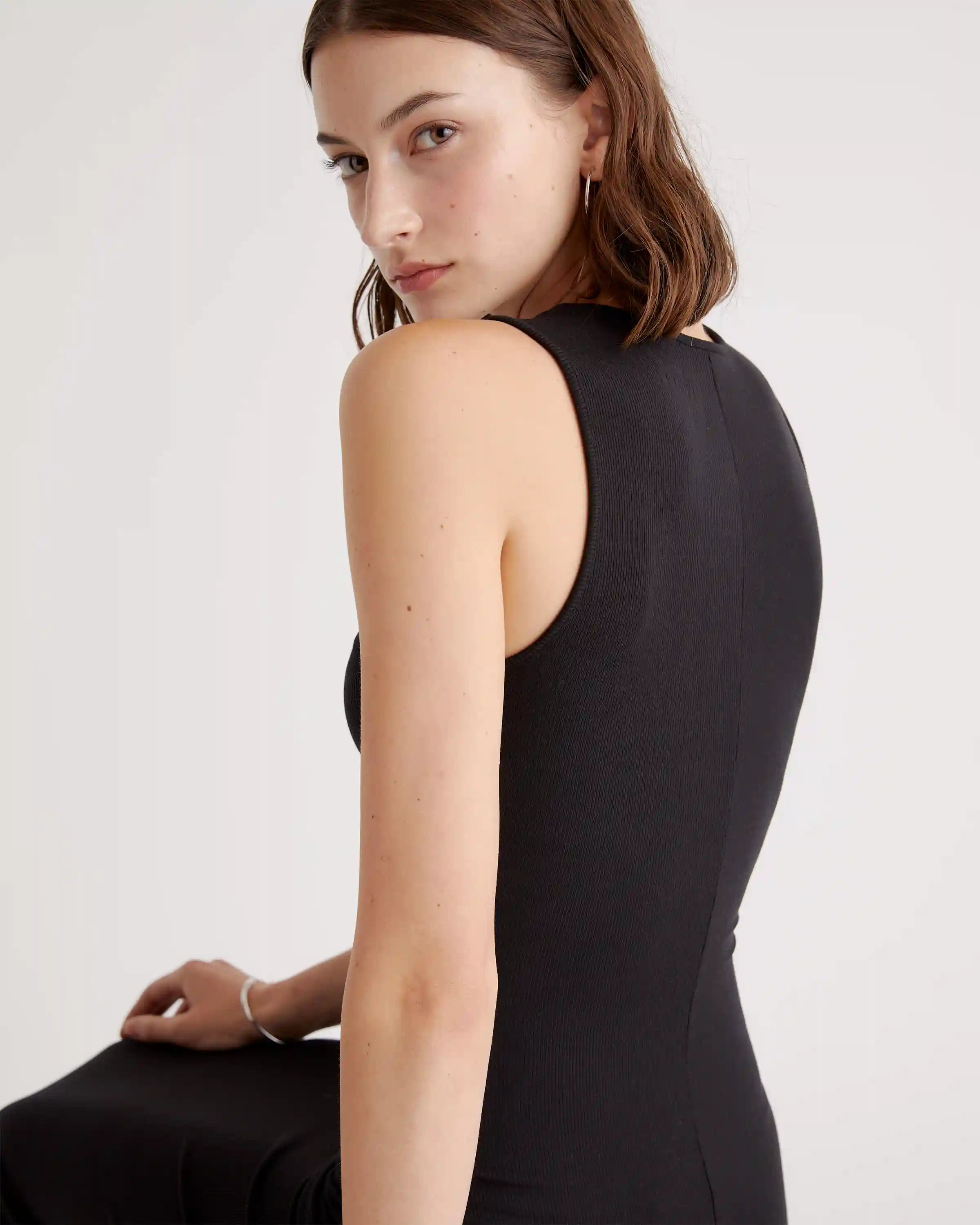 Tencel Rib Knit Tank Midi Dress